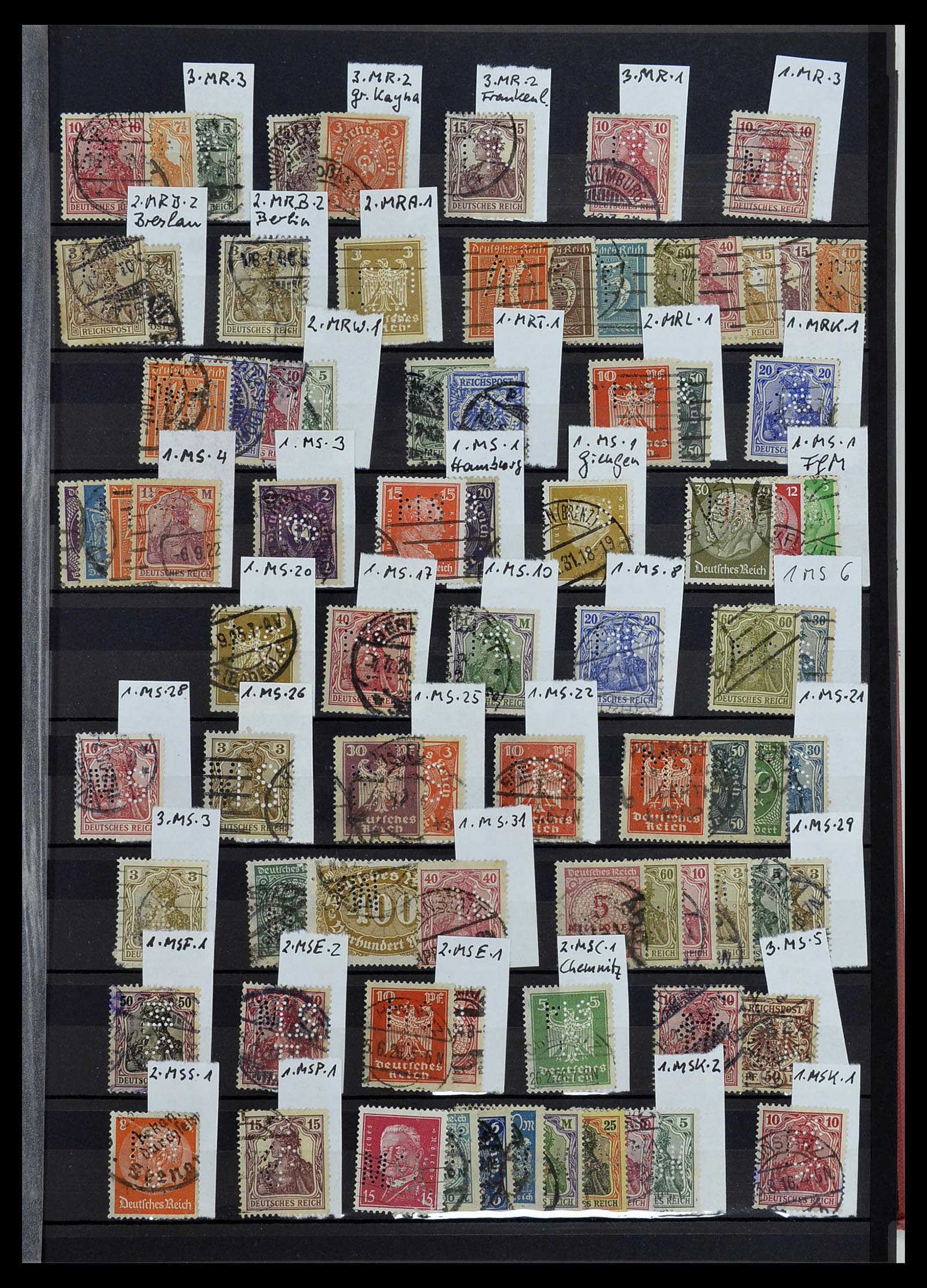 34432 015 - Stamp Collection 34432 German Reich perfins 1900-1933.