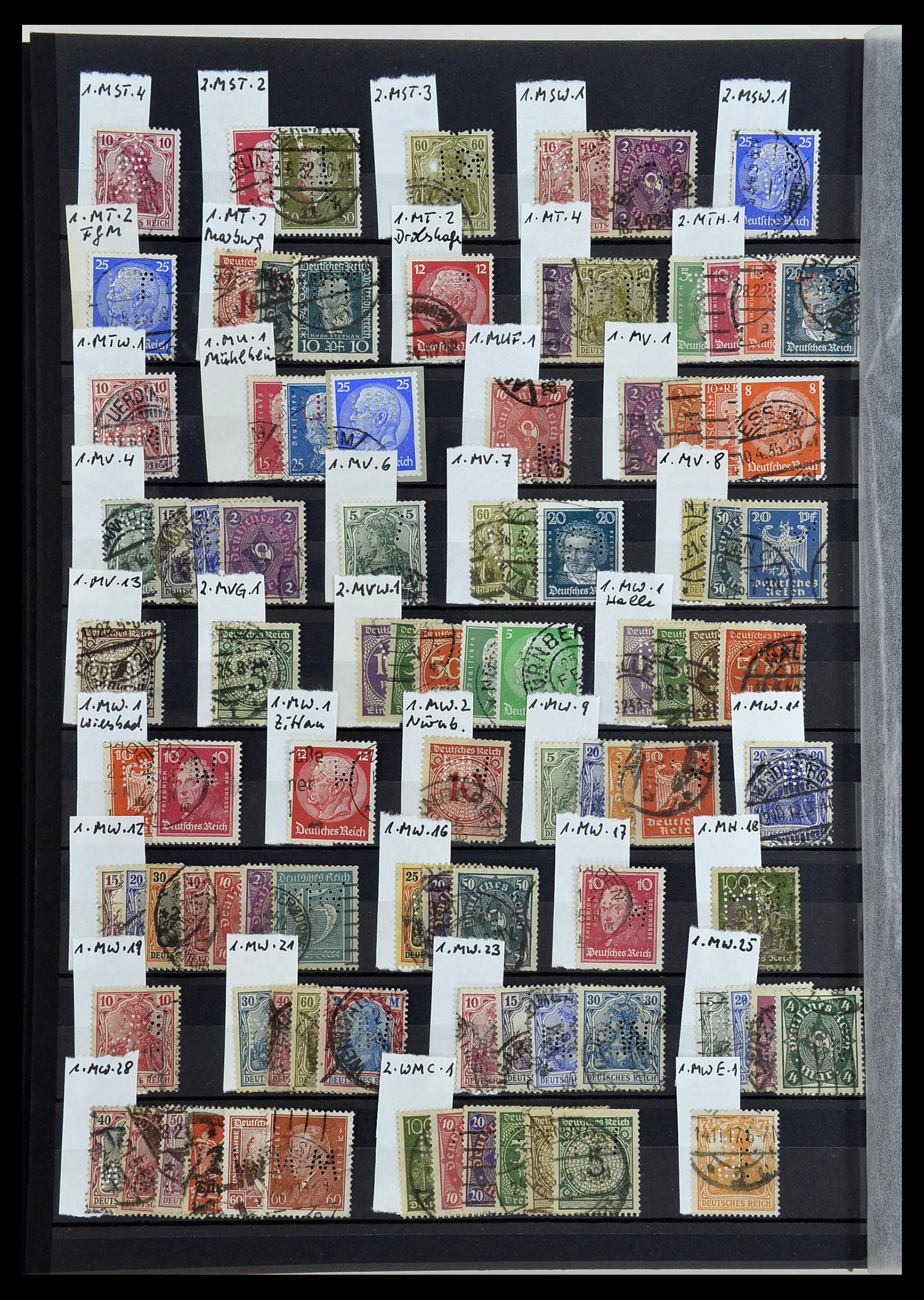 34432 016 - Stamp Collection 34432 German Reich perfins 1900-1933.
