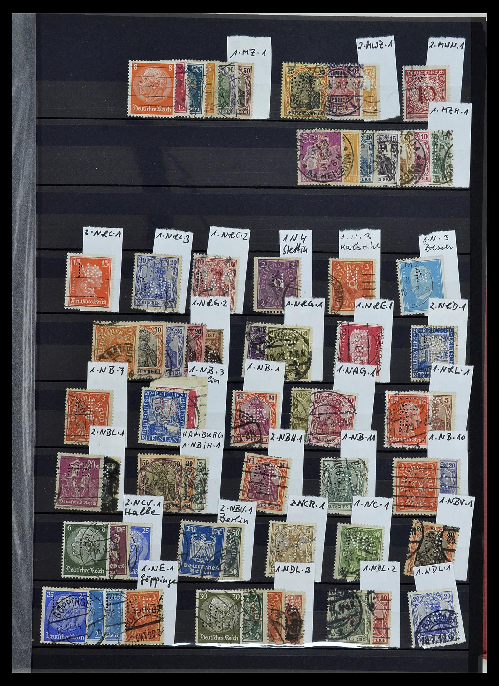 34432 017 - Stamp Collection 34432 German Reich perfins 1900-1933.
