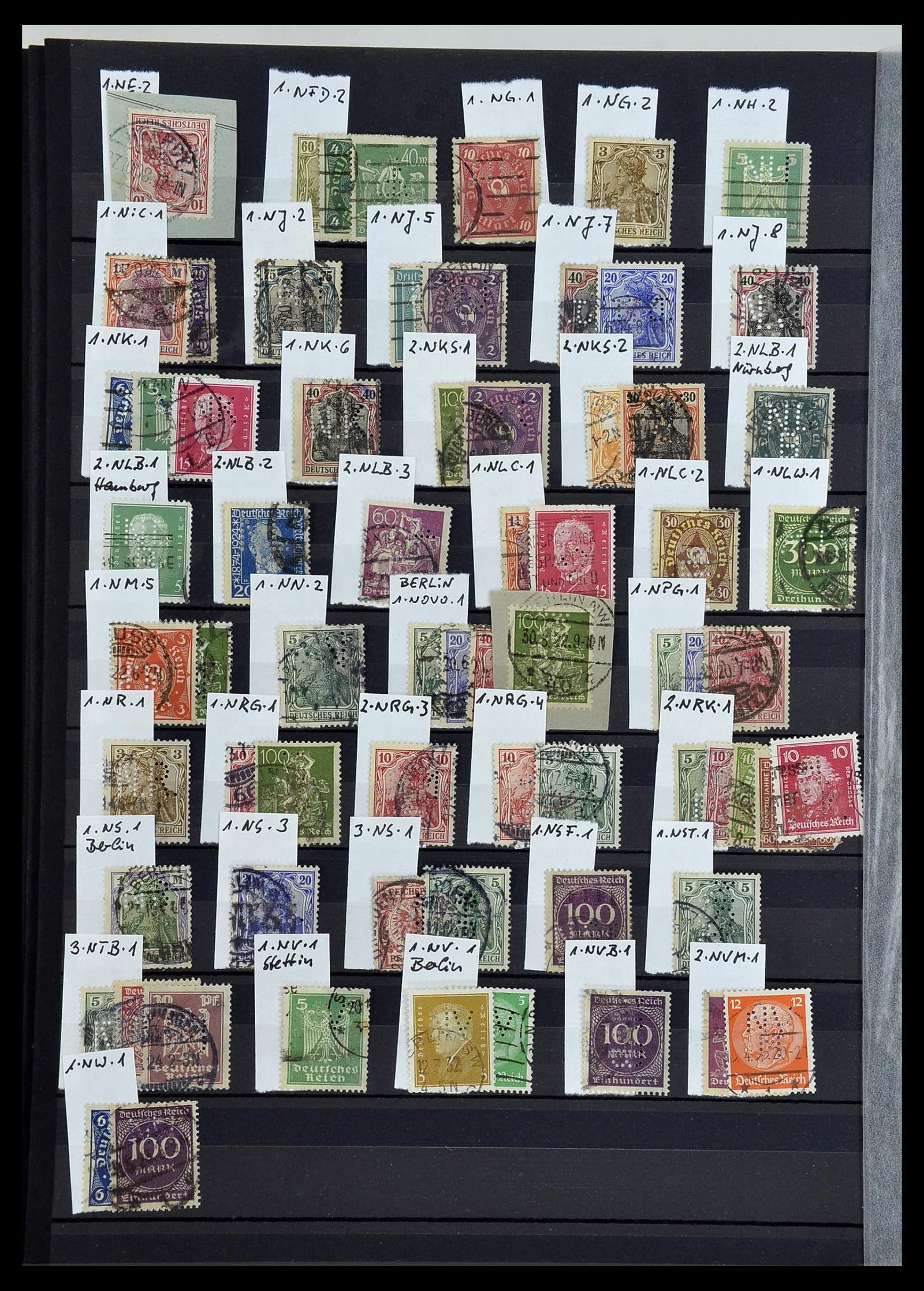 34432 018 - Stamp Collection 34432 German Reich perfins 1900-1933.