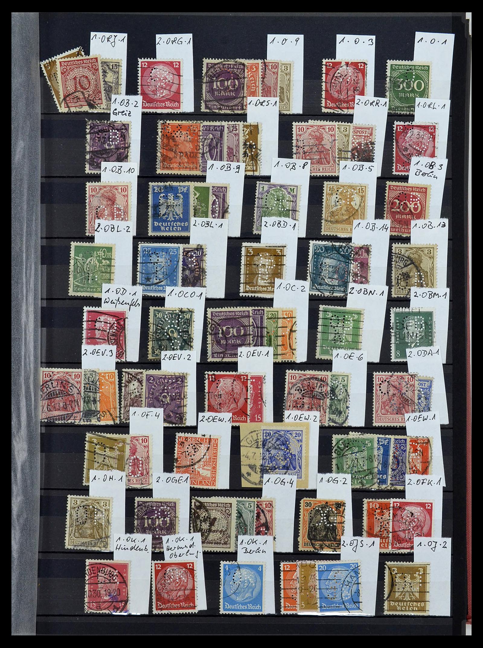 34432 019 - Stamp Collection 34432 German Reich perfins 1900-1933.