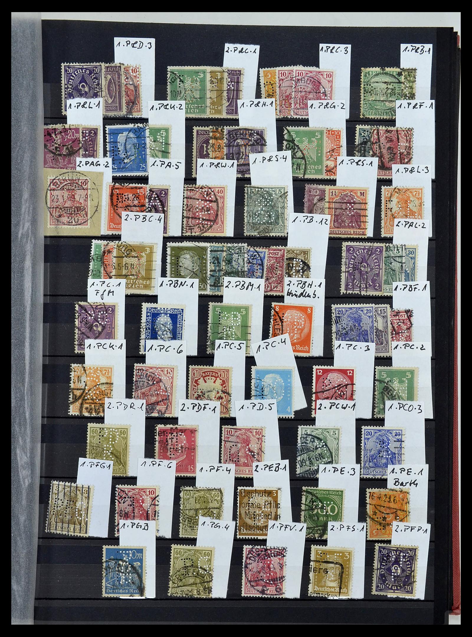 34432 021 - Stamp Collection 34432 German Reich perfins 1900-1933.