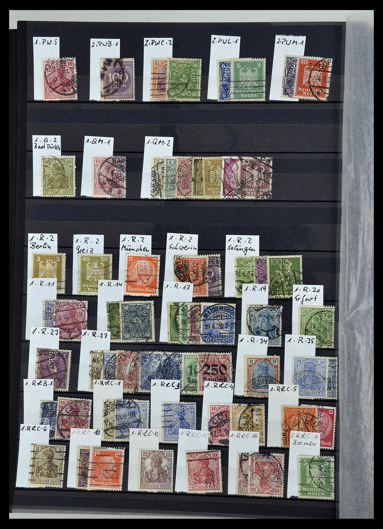 34432 024 - Stamp Collection 34432 German Reich perfins 1900-1933.
