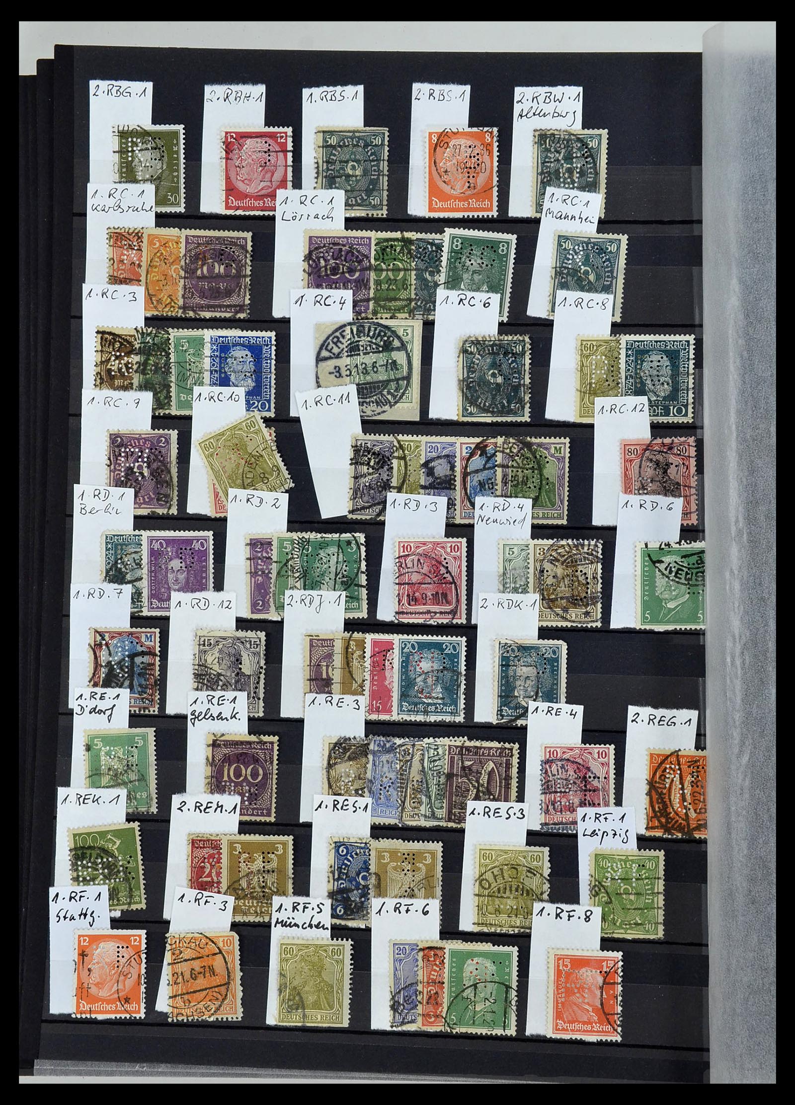 34432 026 - Stamp Collection 34432 German Reich perfins 1900-1933.