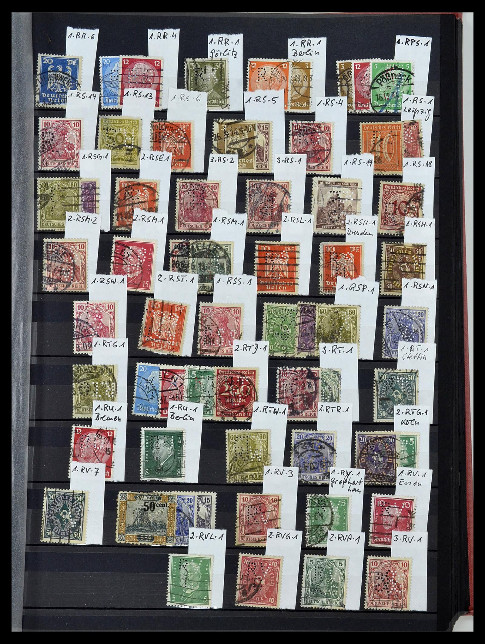 34432 029 - Stamp Collection 34432 German Reich perfins 1900-1933.