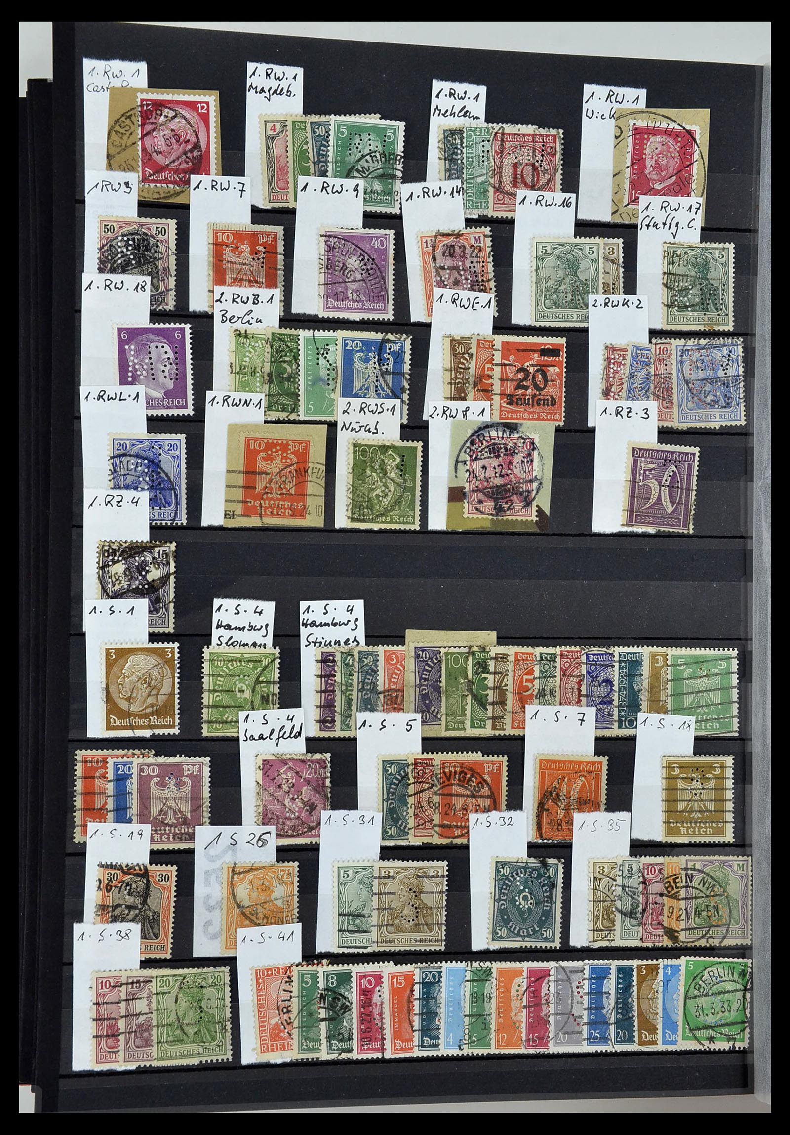 34432 030 - Stamp Collection 34432 German Reich perfins 1900-1933.