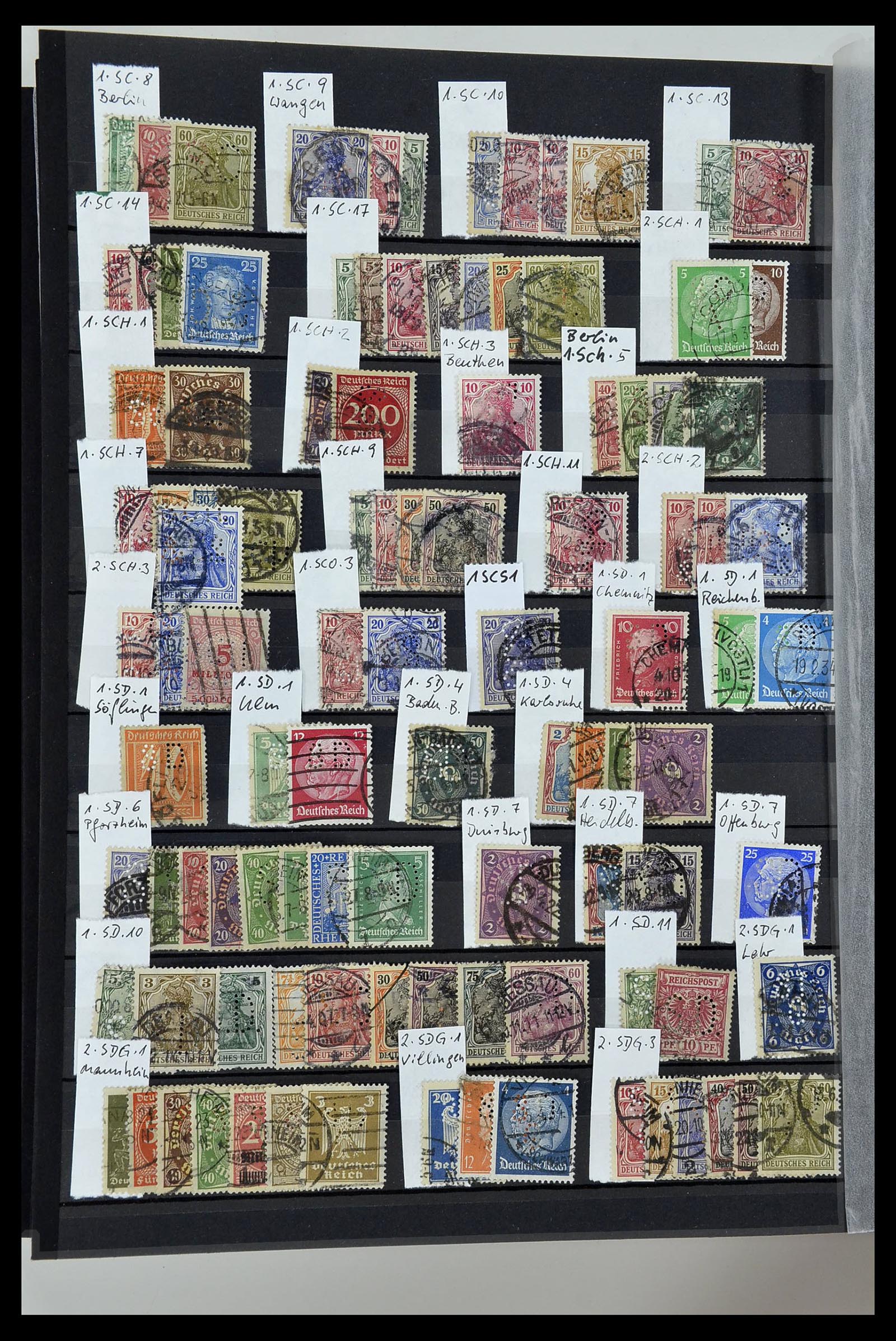 34432 034 - Postzegelverzameling 34432 Duitse Rijk firmaperforaties 1900-1933.
