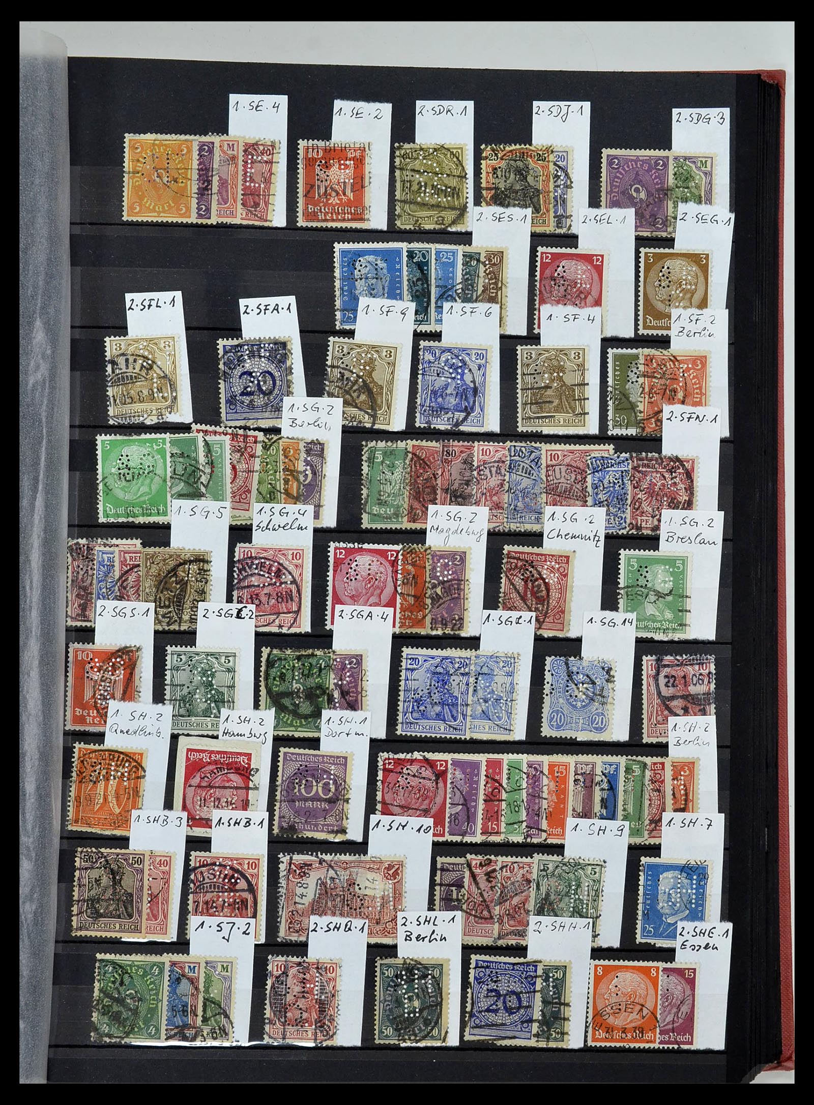 34432 035 - Stamp Collection 34432 German Reich perfins 1900-1933.