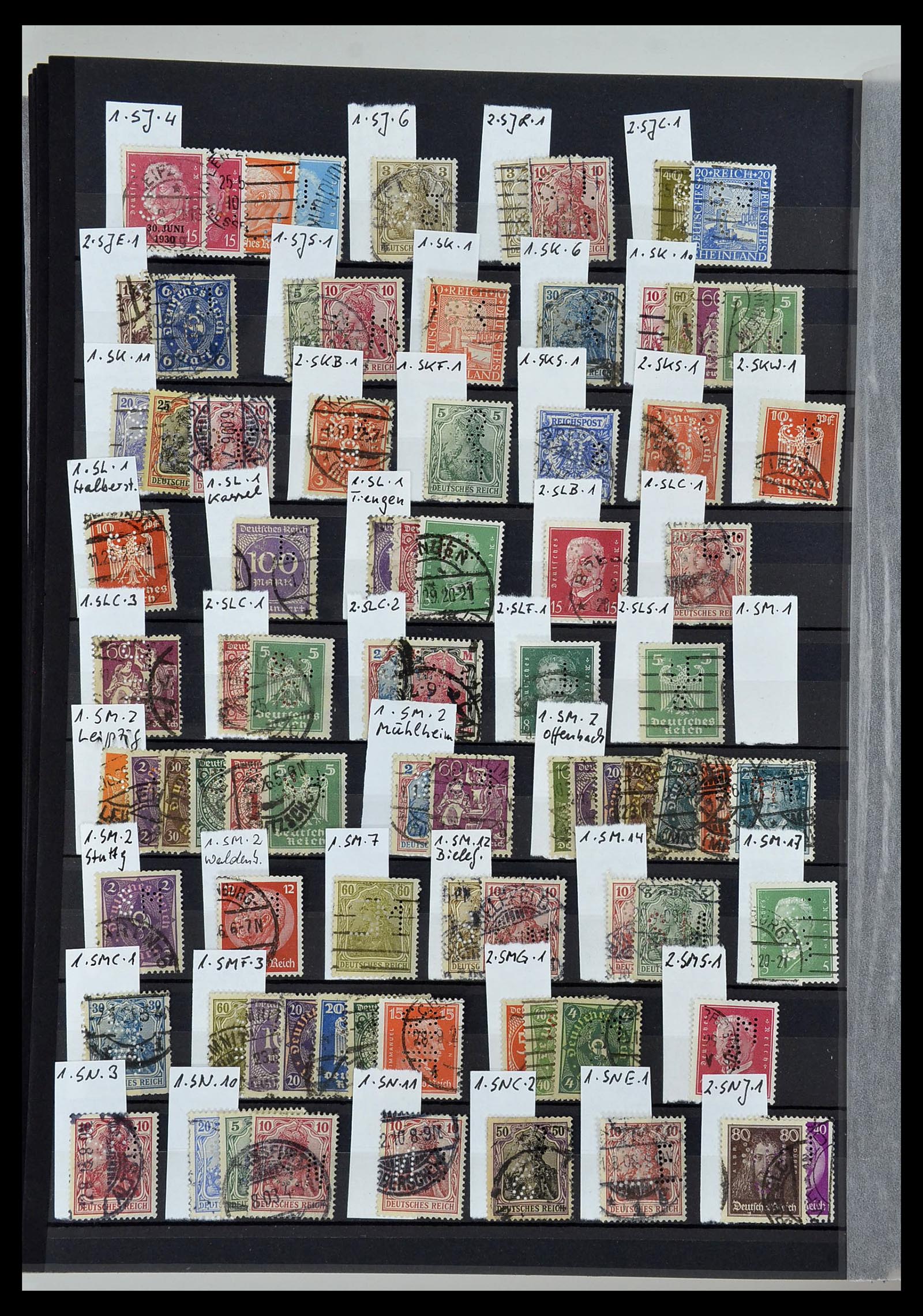 34432 036 - Stamp Collection 34432 German Reich perfins 1900-1933.