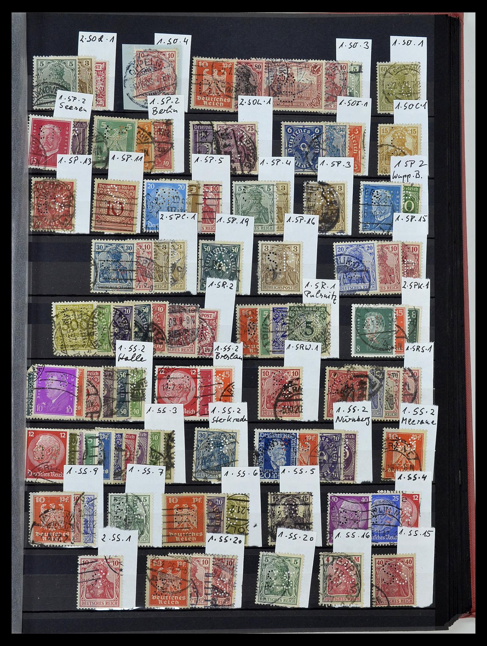 34432 037 - Stamp Collection 34432 German Reich perfins 1900-1933.