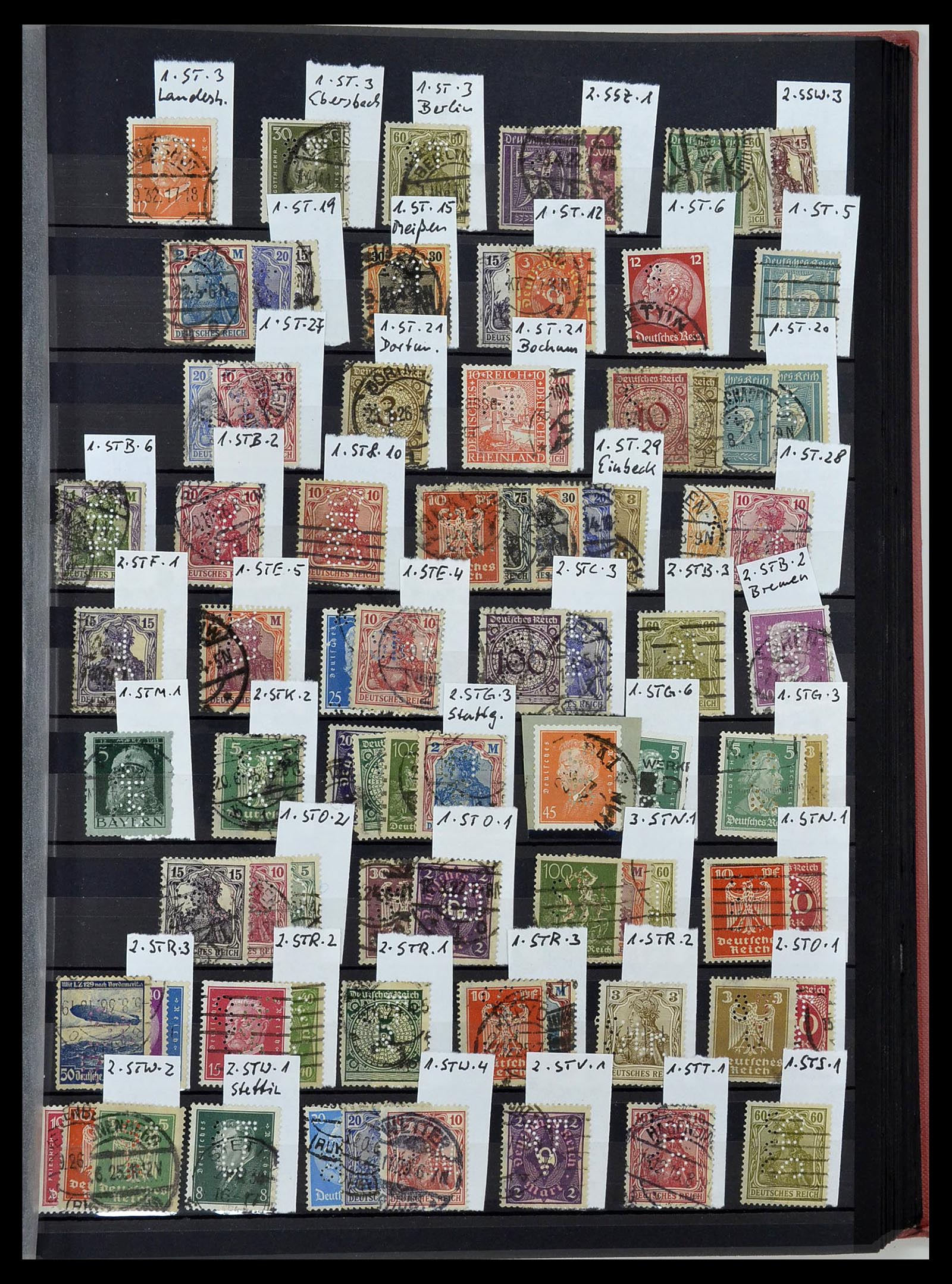 34432 039 - Stamp Collection 34432 German Reich perfins 1900-1933.