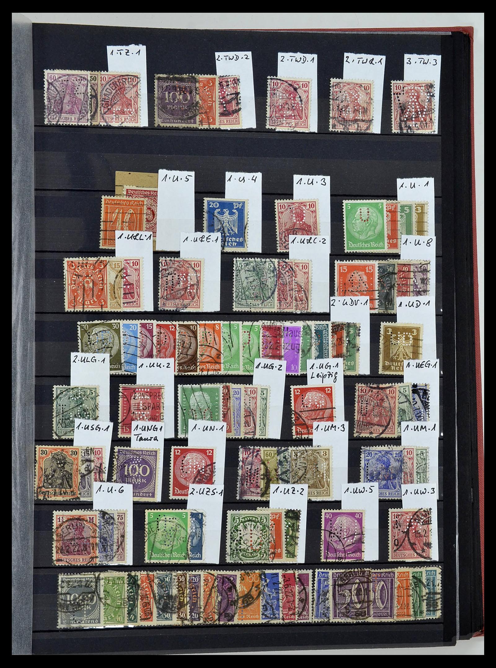 34432 043 - Stamp Collection 34432 German Reich perfins 1900-1933.