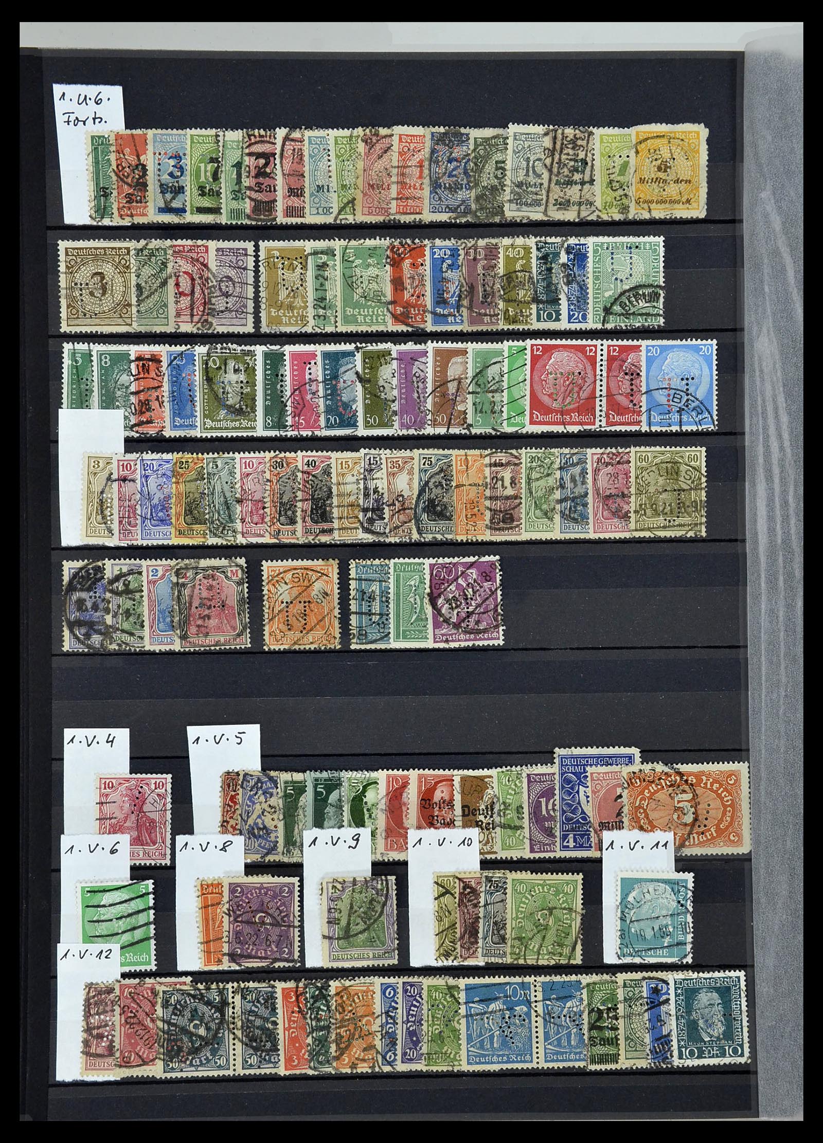 34432 045 - Stamp Collection 34432 German Reich perfins 1900-1933.