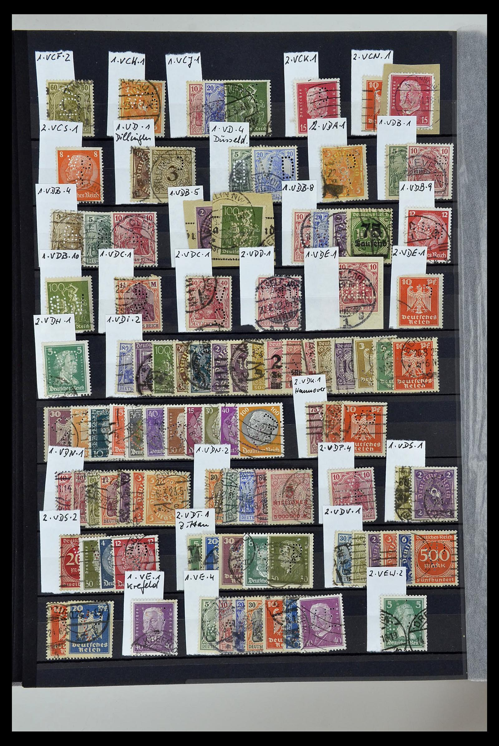 34432 046 - Stamp Collection 34432 German Reich perfins 1900-1933.