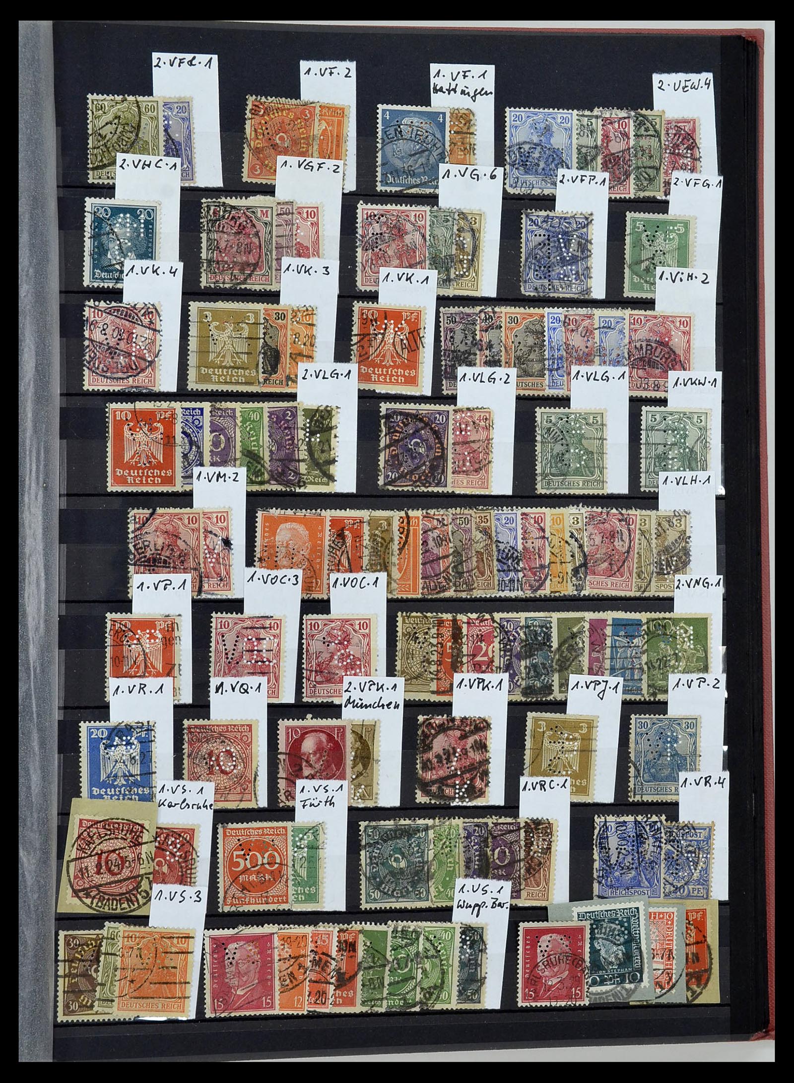 34432 047 - Stamp Collection 34432 German Reich perfins 1900-1933.