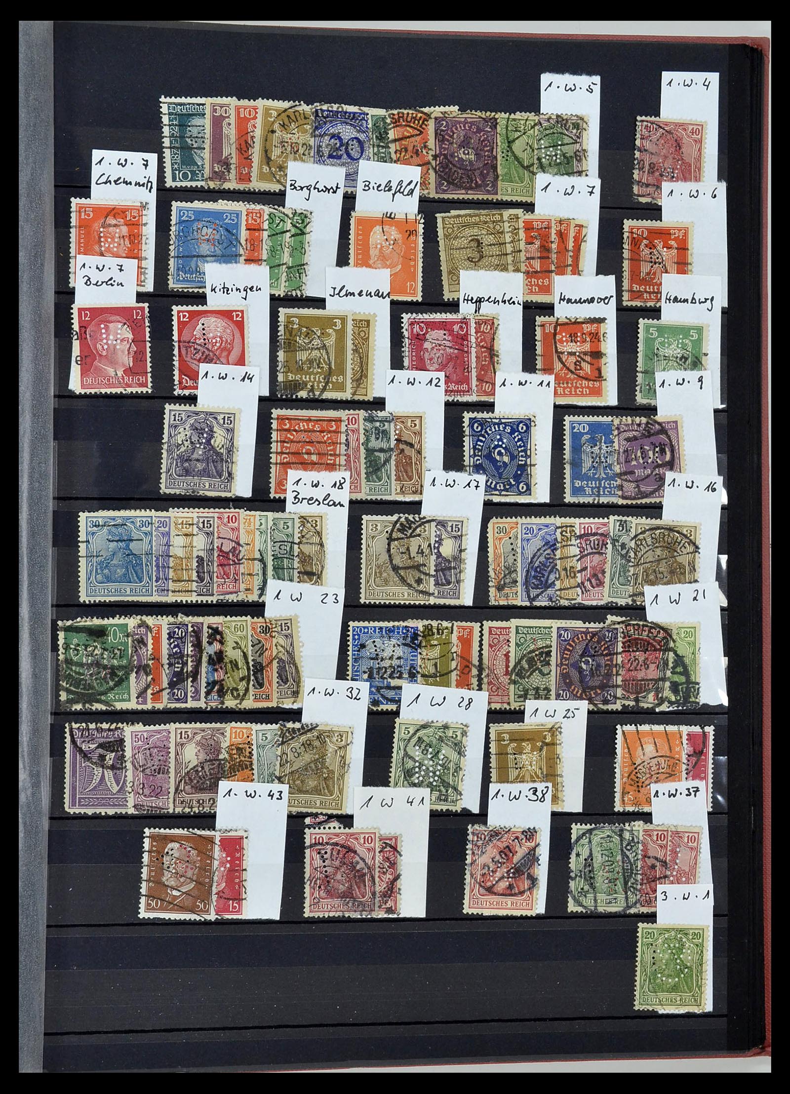 34432 049 - Stamp Collection 34432 German Reich perfins 1900-1933.