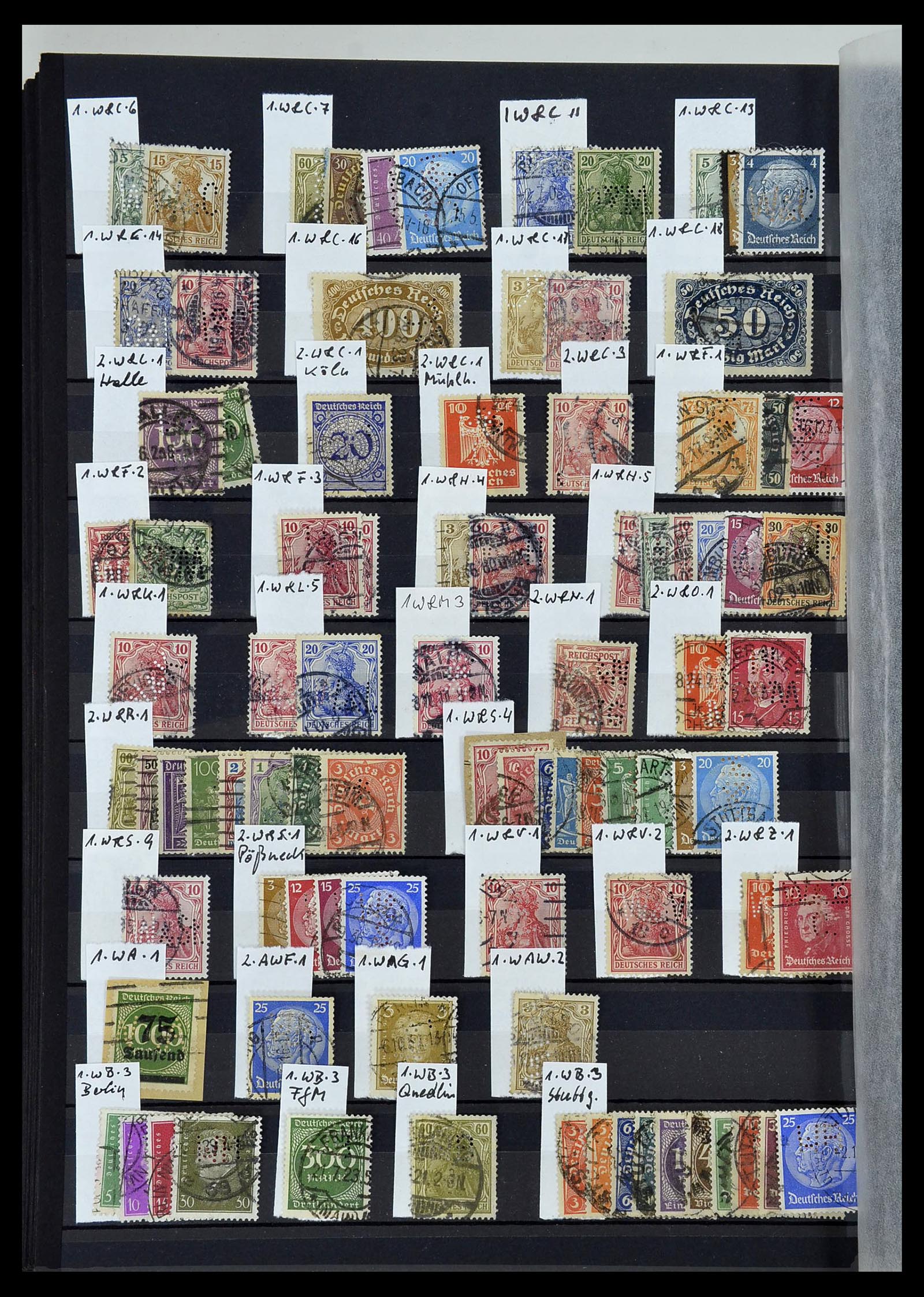34432 050 - Stamp Collection 34432 German Reich perfins 1900-1933.