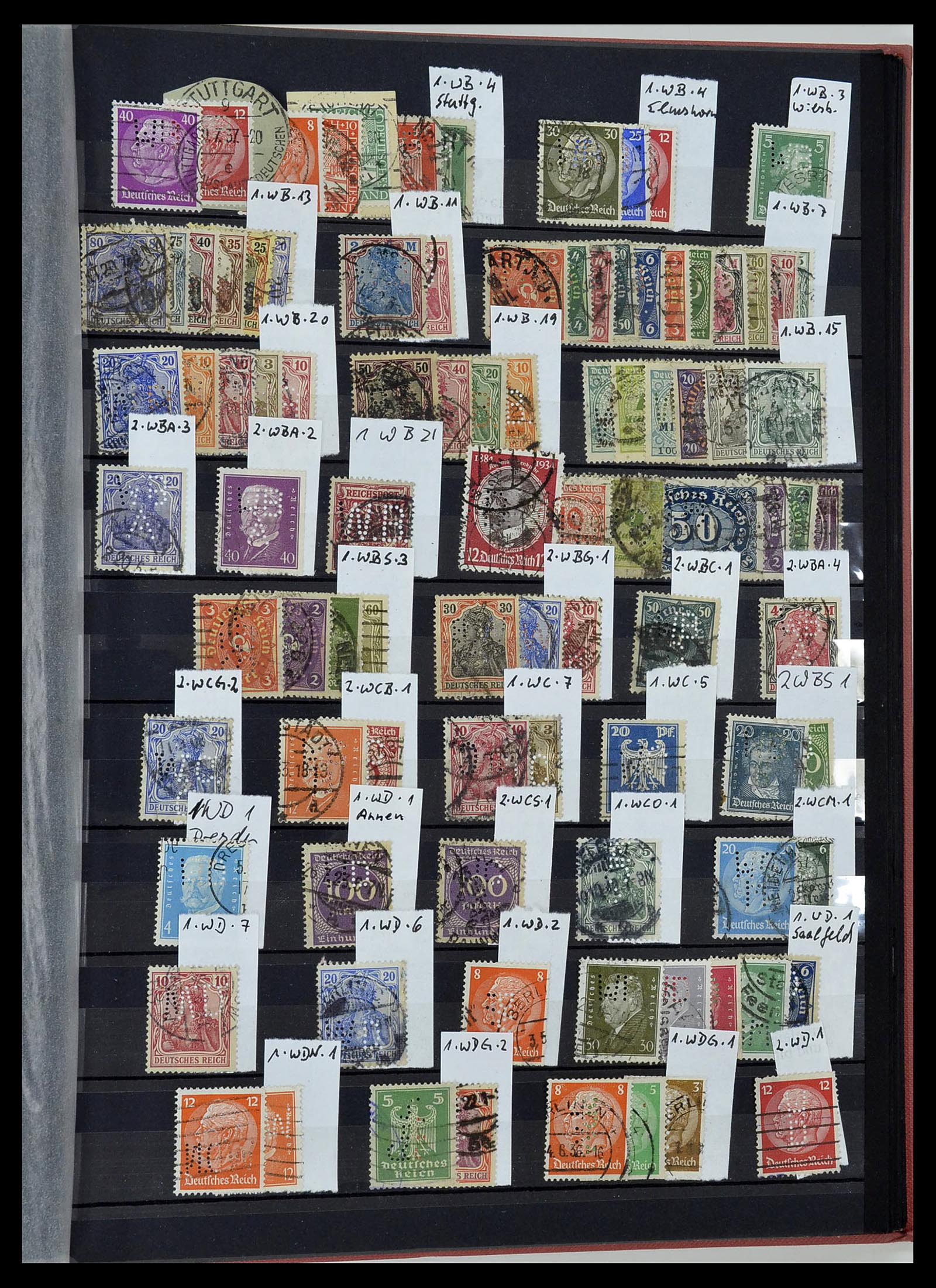 34432 051 - Stamp Collection 34432 German Reich perfins 1900-1933.