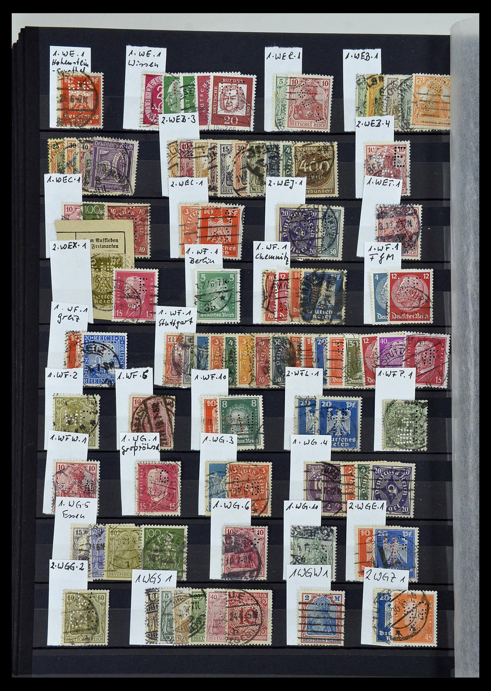 34432 052 - Stamp Collection 34432 German Reich perfins 1900-1933.