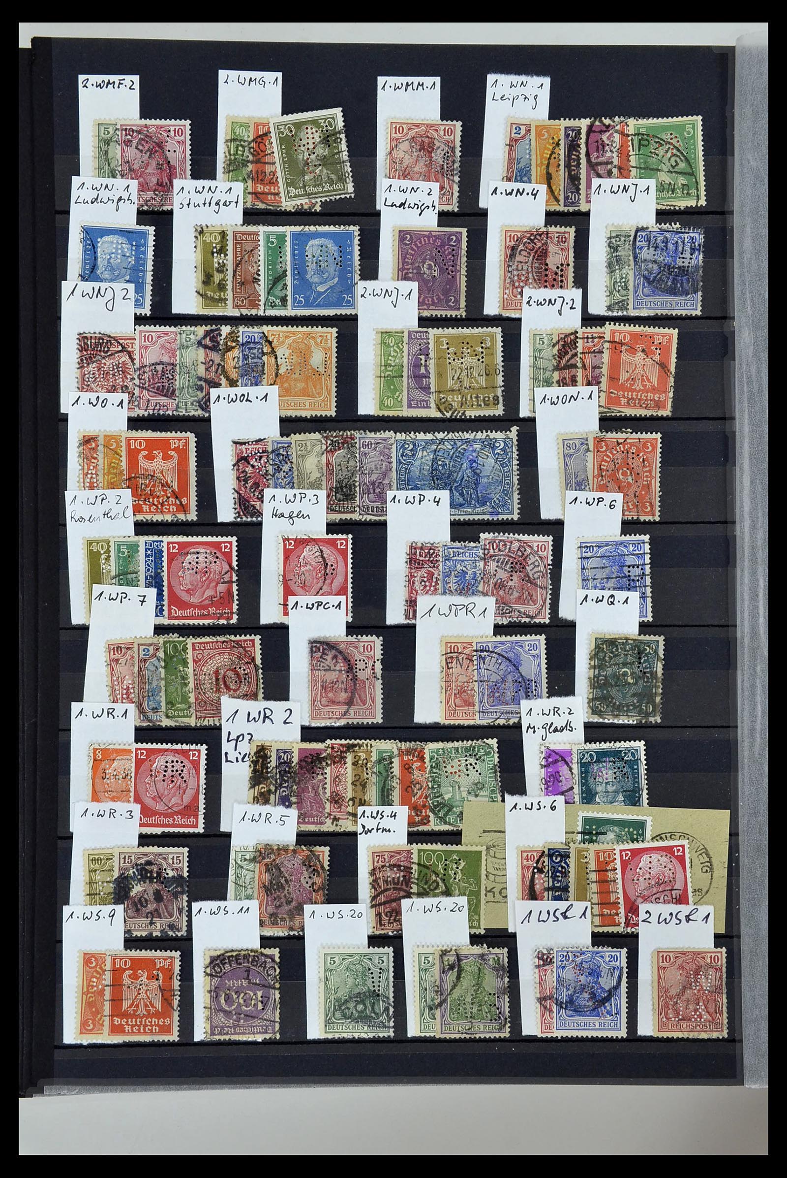 34432 054 - Stamp Collection 34432 German Reich perfins 1900-1933.
