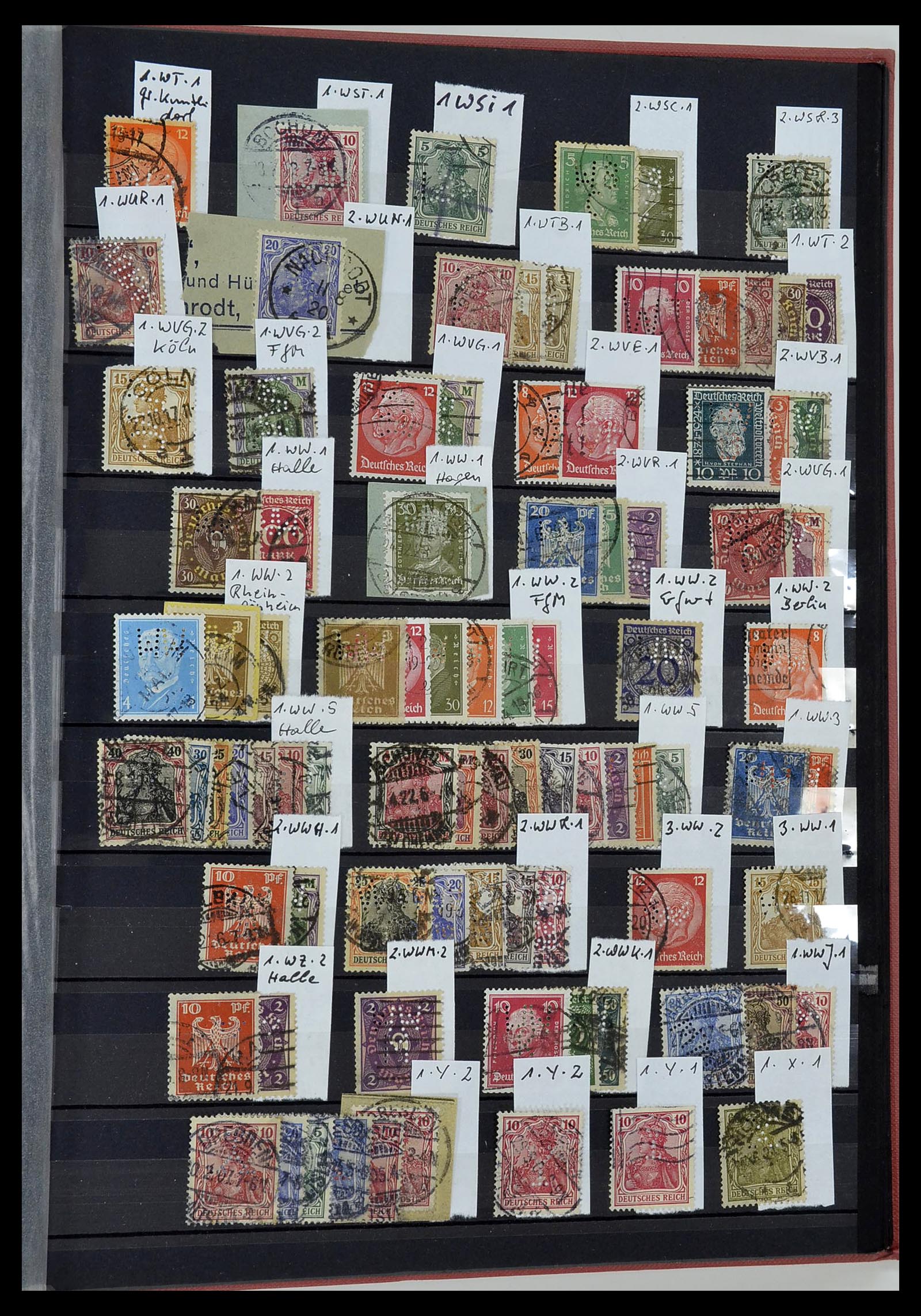 34432 055 - Stamp Collection 34432 German Reich perfins 1900-1933.