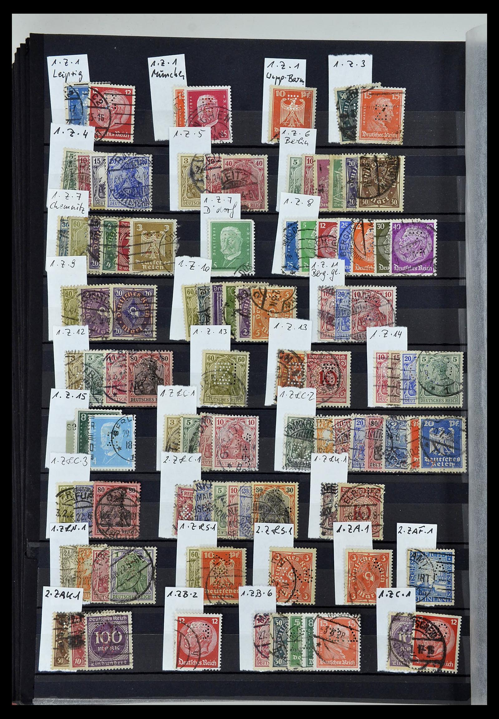 34432 056 - Stamp Collection 34432 German Reich perfins 1900-1933.