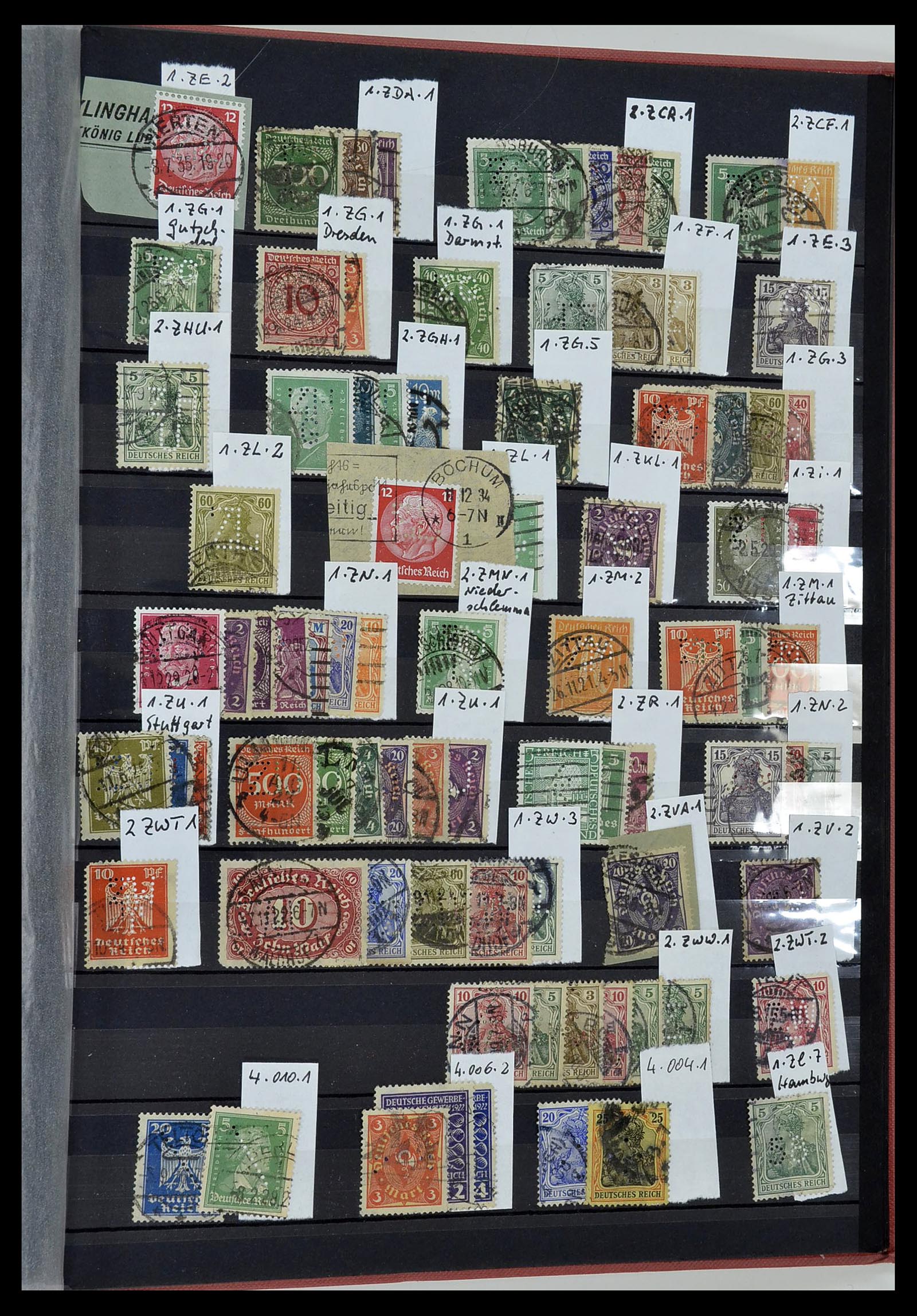 34432 057 - Stamp Collection 34432 German Reich perfins 1900-1933.