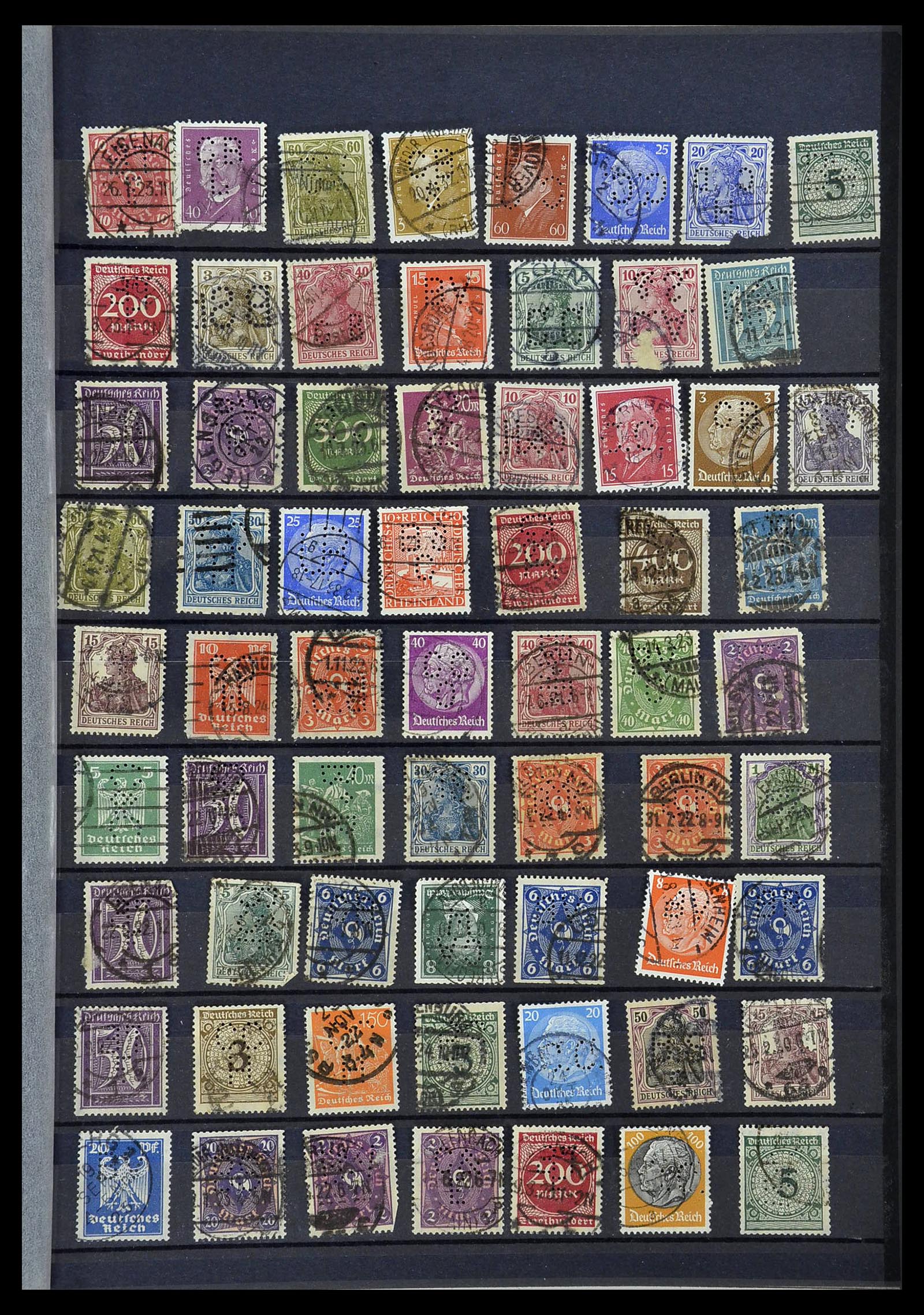 34432 058 - Stamp Collection 34432 German Reich perfins 1900-1933.