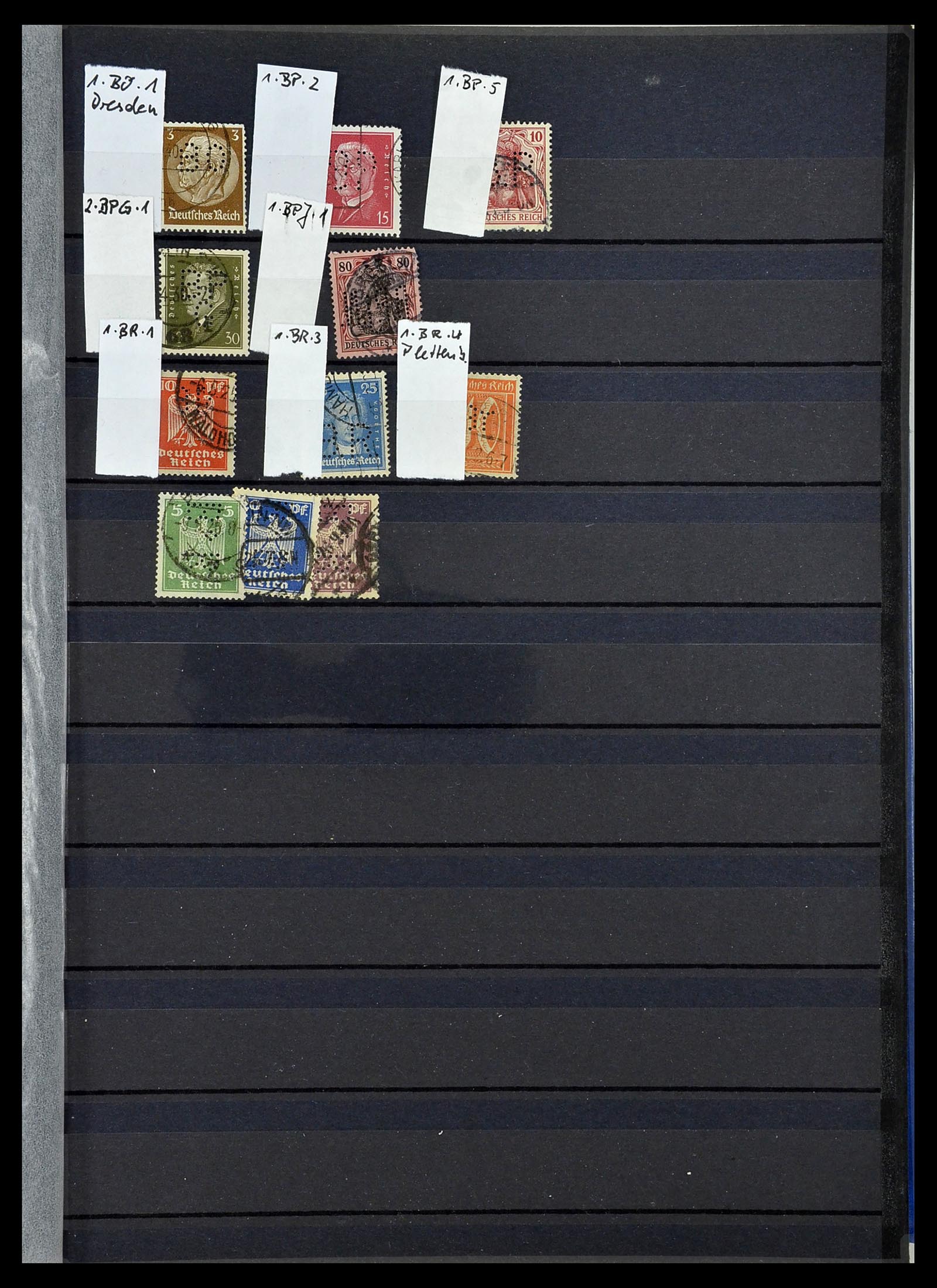 34432 067 - Stamp Collection 34432 German Reich perfins 1900-1933.