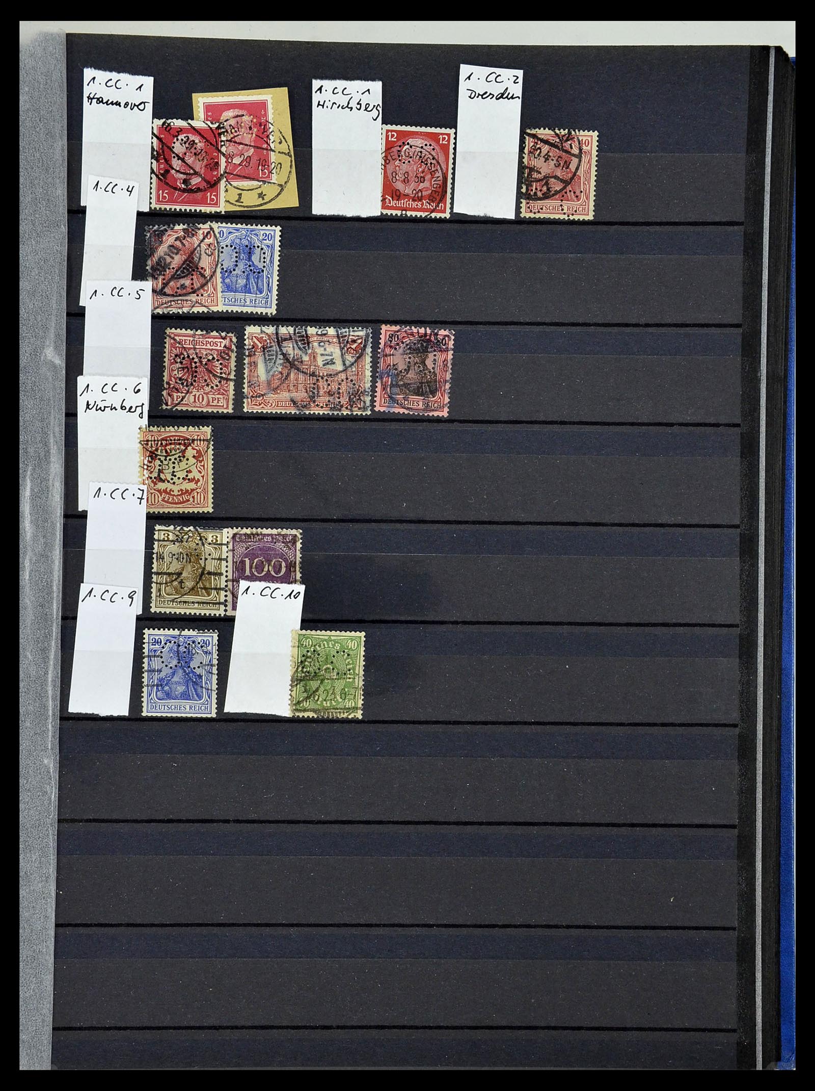 34432 078 - Stamp Collection 34432 German Reich perfins 1900-1933.