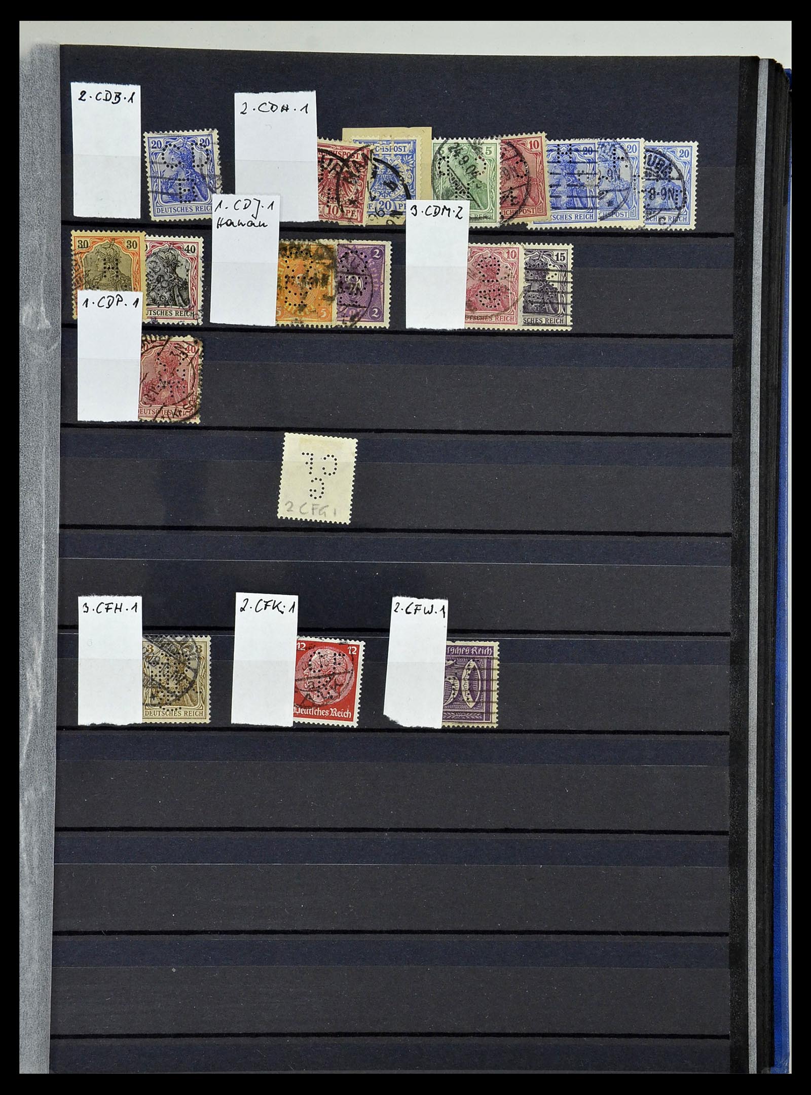 34432 081 - Stamp Collection 34432 German Reich perfins 1900-1933.