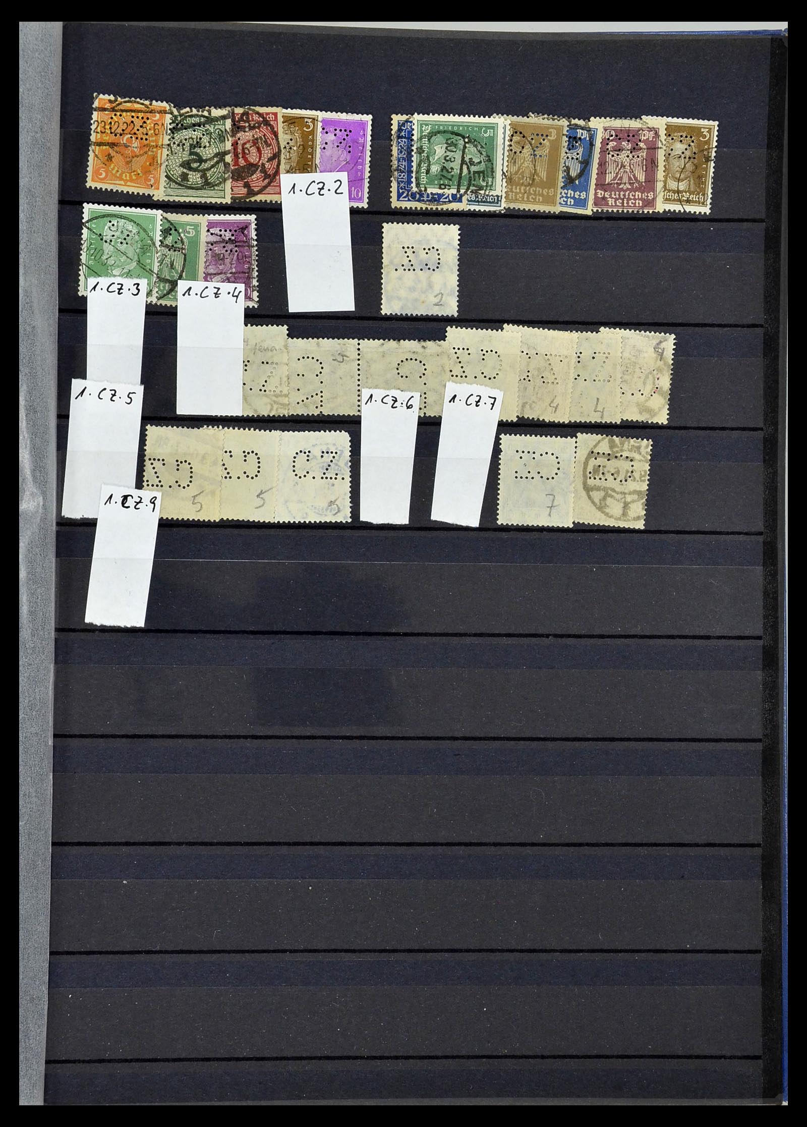 34432 091 - Stamp Collection 34432 German Reich perfins 1900-1933.