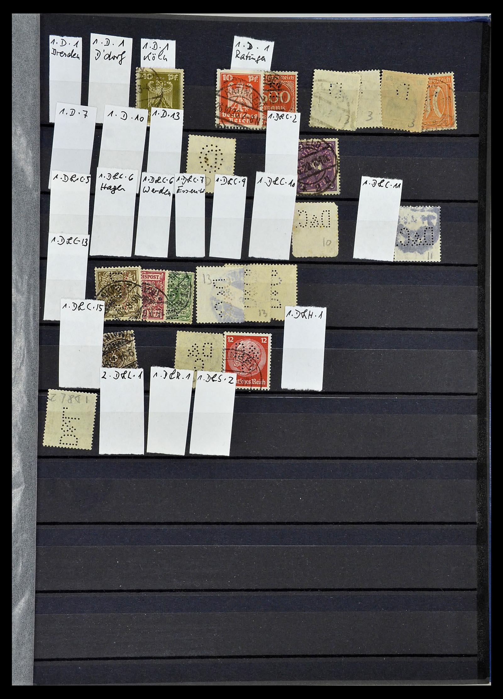 34432 092 - Stamp Collection 34432 German Reich perfins 1900-1933.