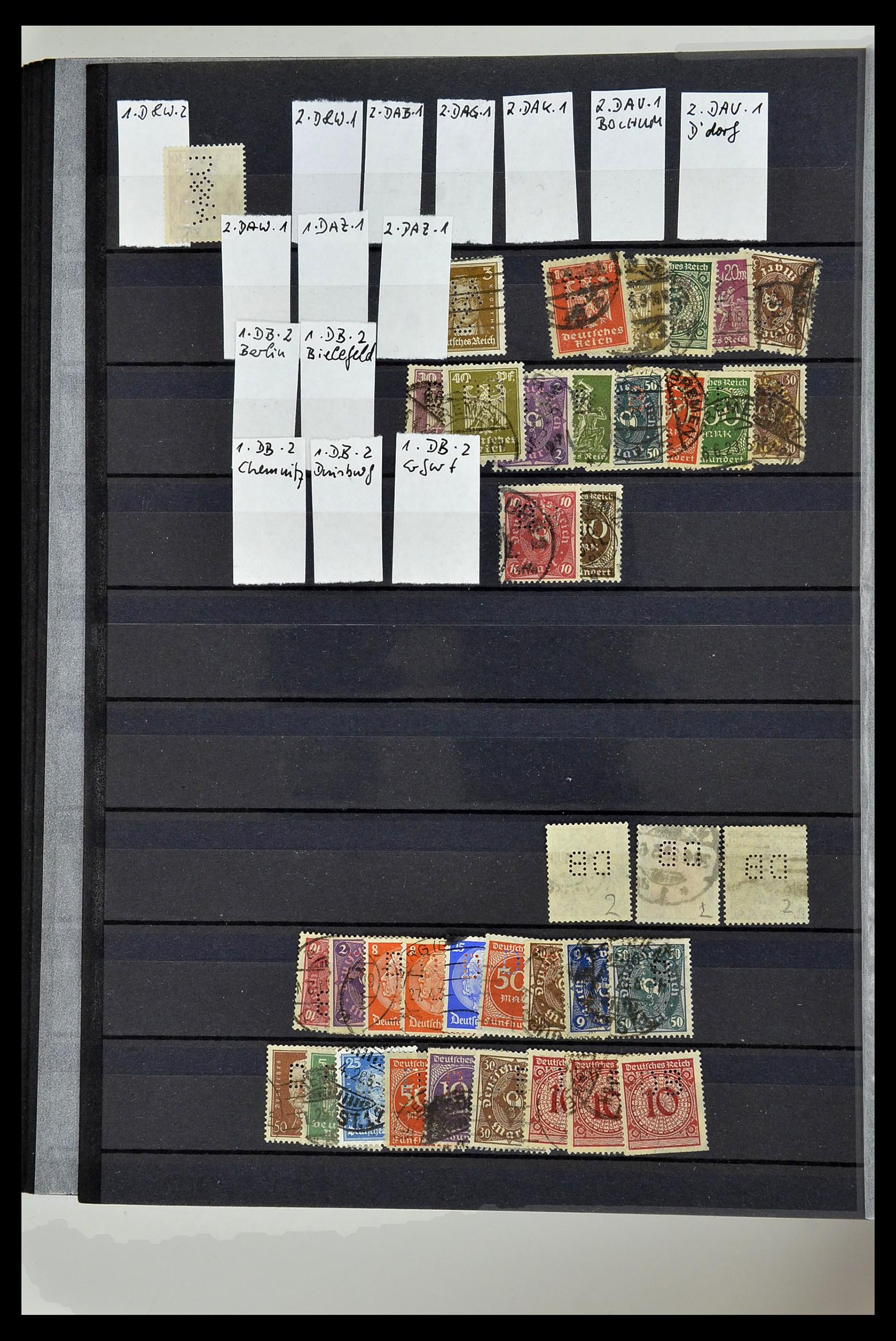 34432 093 - Stamp Collection 34432 German Reich perfins 1900-1933.
