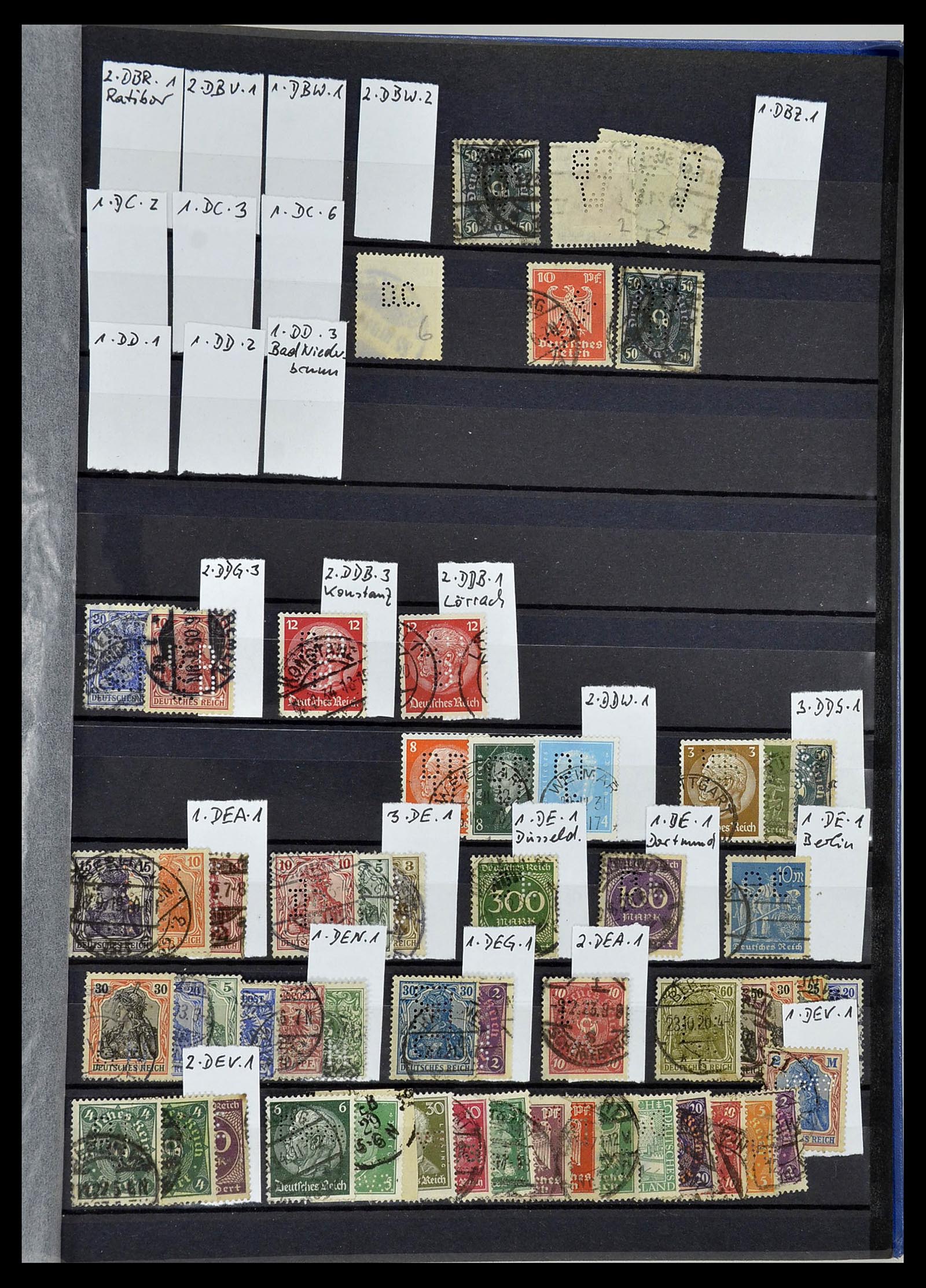 34432 095 - Stamp Collection 34432 German Reich perfins 1900-1933.