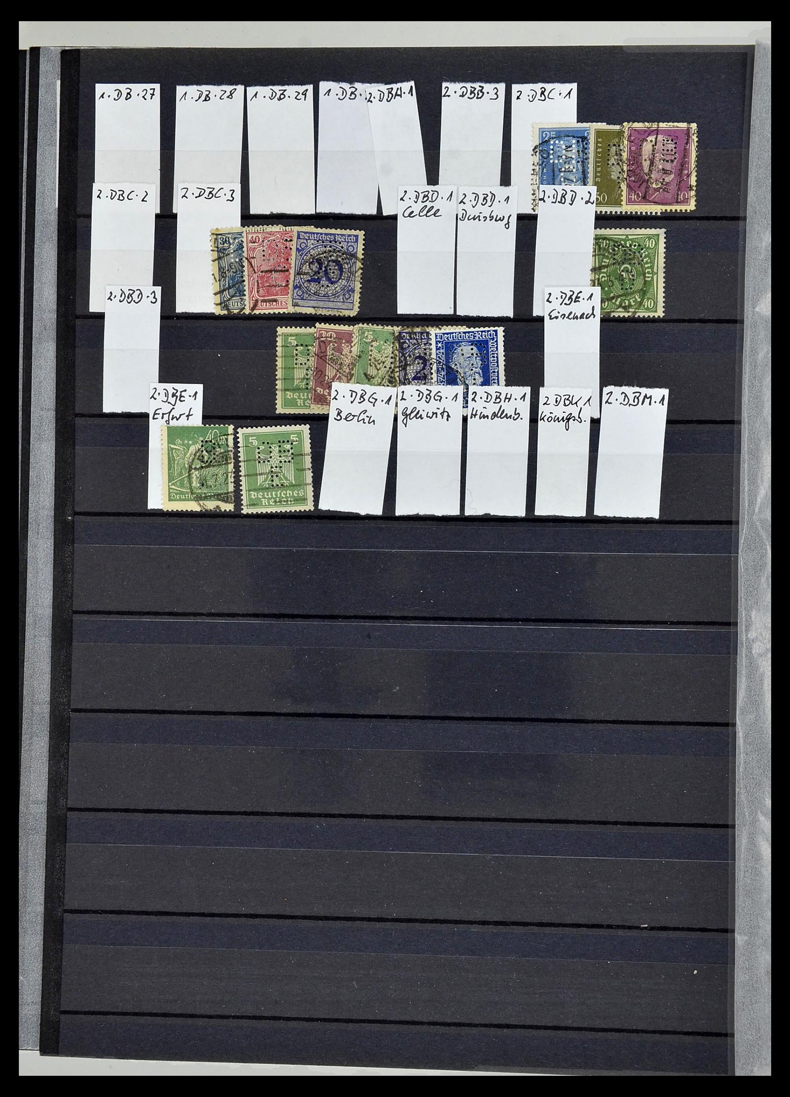 34432 096 - Stamp Collection 34432 German Reich perfins 1900-1933.