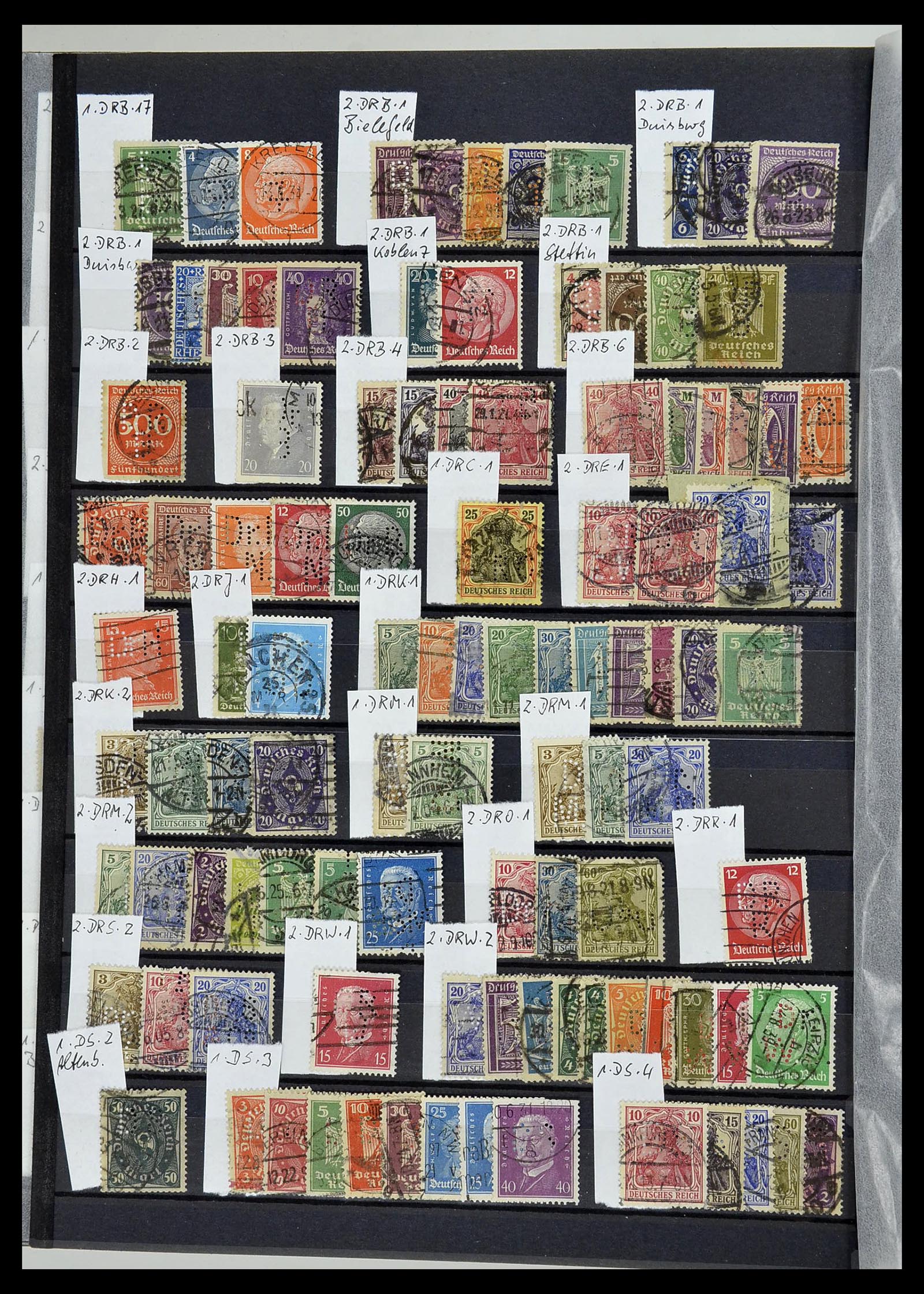 34432 103 - Stamp Collection 34432 German Reich perfins 1900-1933.