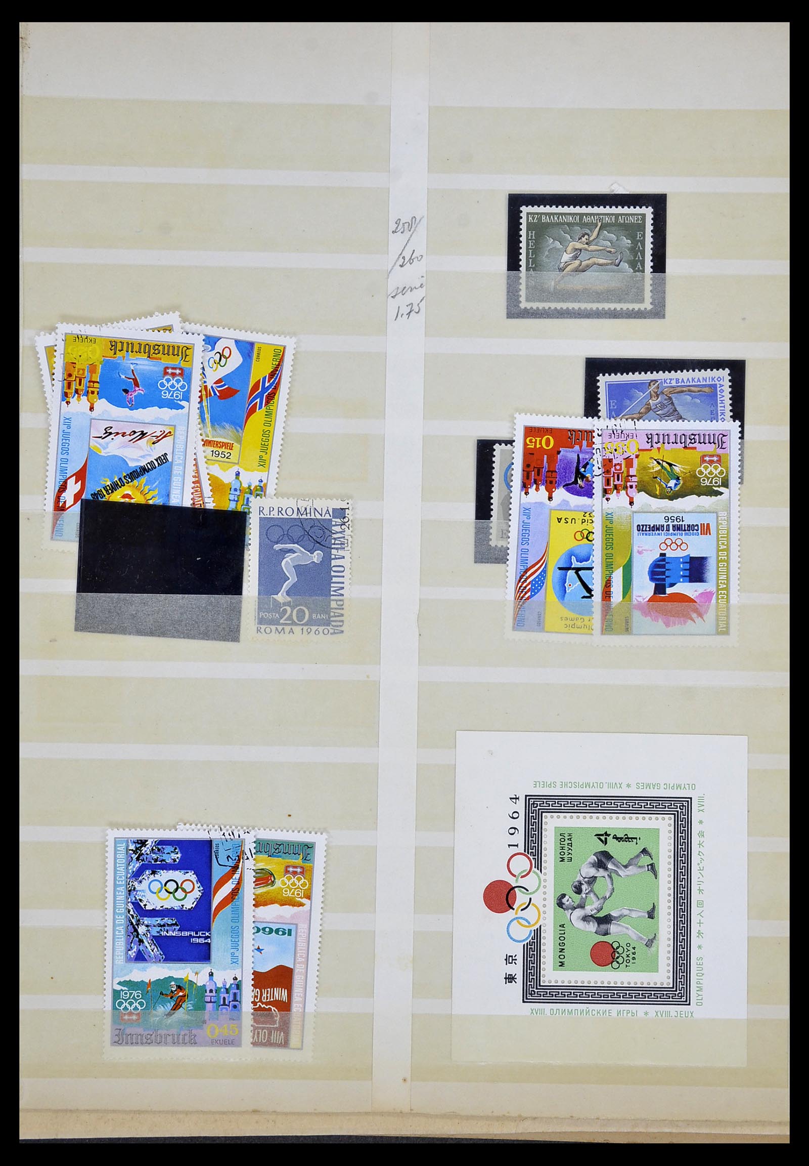 34434 001 - Postzegelverzameling 34434 Olympische Spelen 1920-1976.