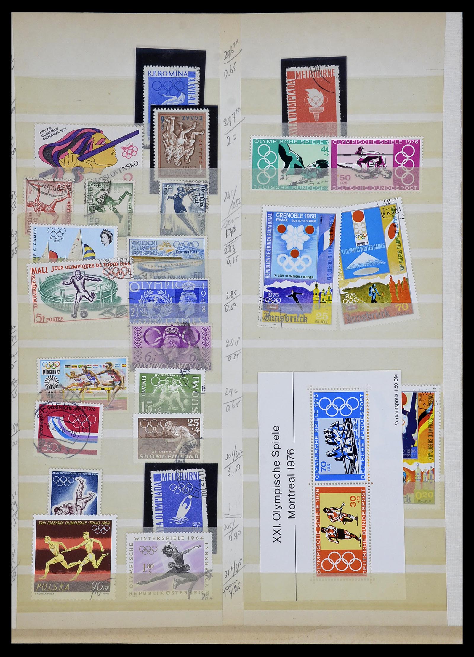 34434 002 - Postzegelverzameling 34434 Olympische Spelen 1920-1976.