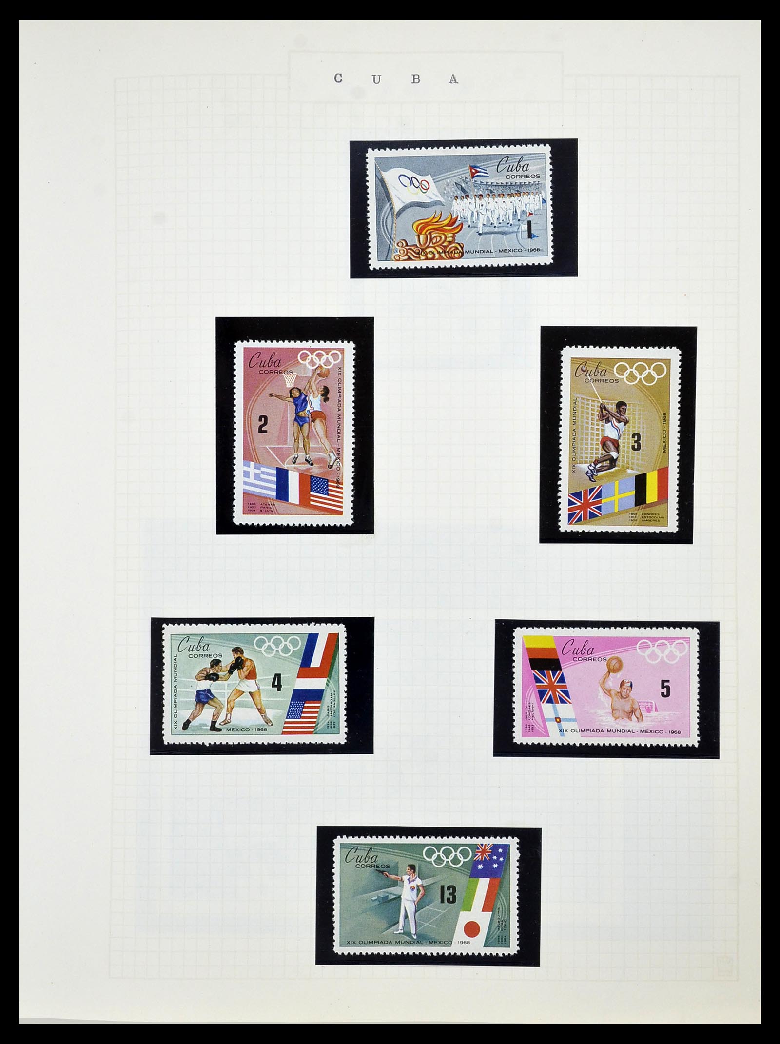 34434 066 - Postzegelverzameling 34434 Olympische Spelen 1920-1976.