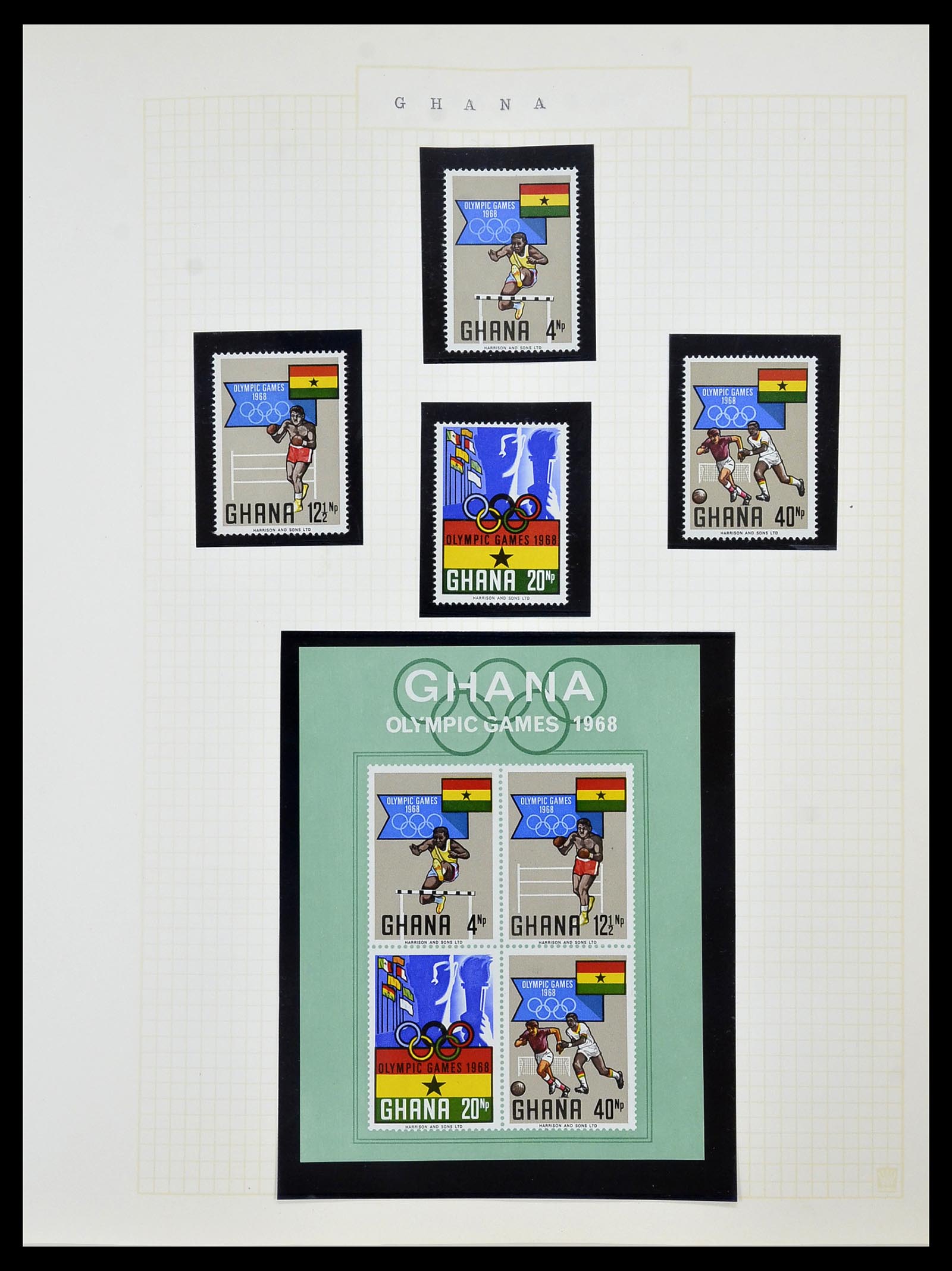 34434 078 - Postzegelverzameling 34434 Olympische Spelen 1920-1976.