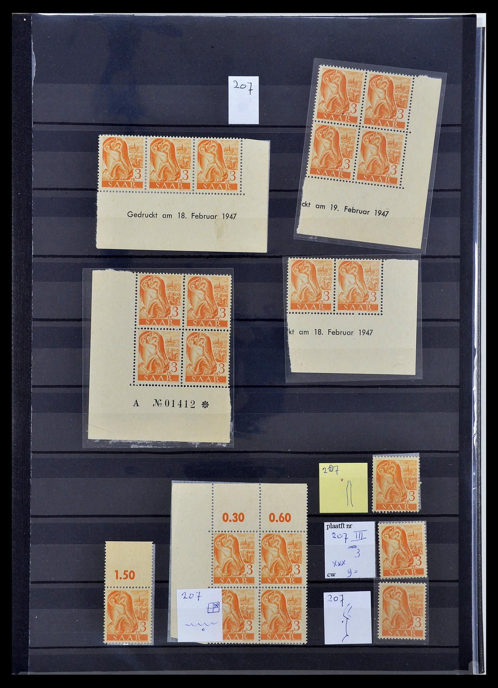34435 002 - Postzegelverzameling 34435 Saar 1947-1959.