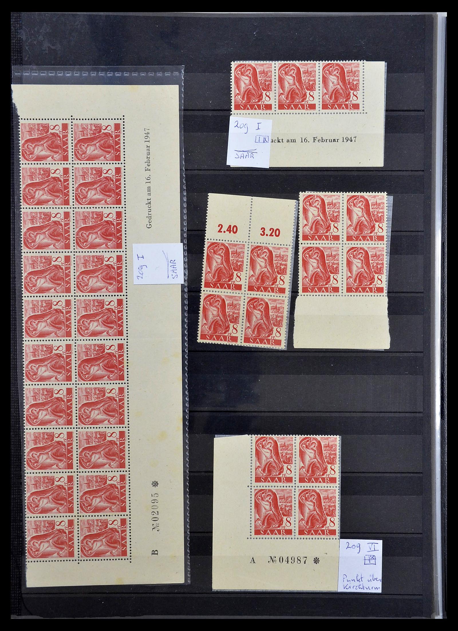 34435 004 - Postzegelverzameling 34435 Saar 1947-1959.