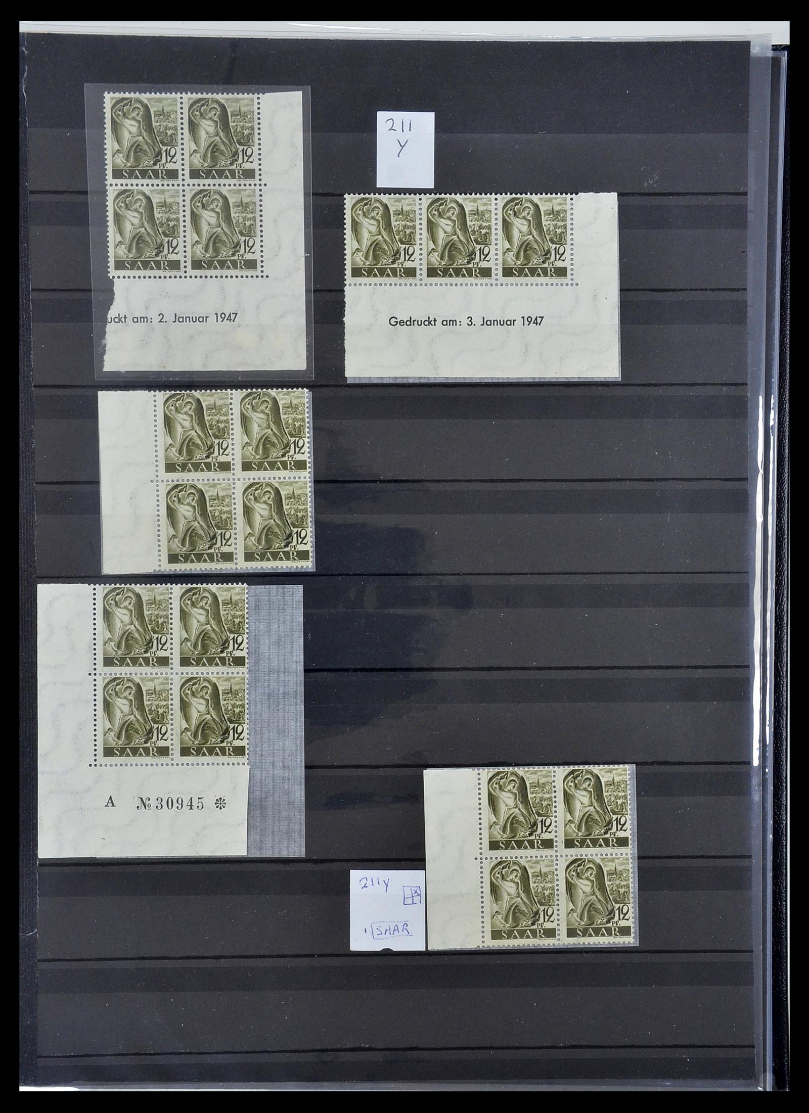 34435 009 - Postzegelverzameling 34435 Saar 1947-1959.