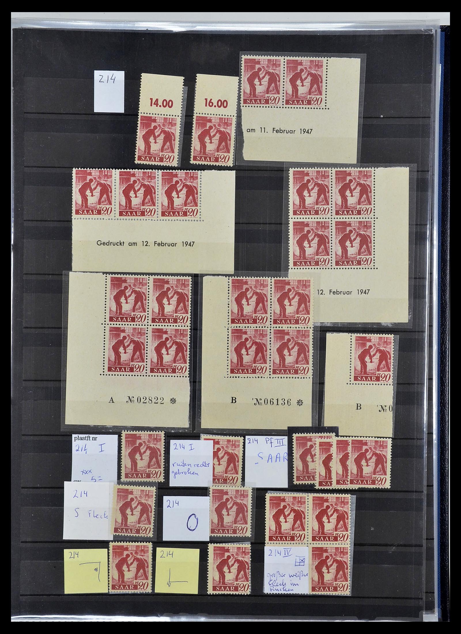 34435 012 - Postzegelverzameling 34435 Saar 1947-1959.