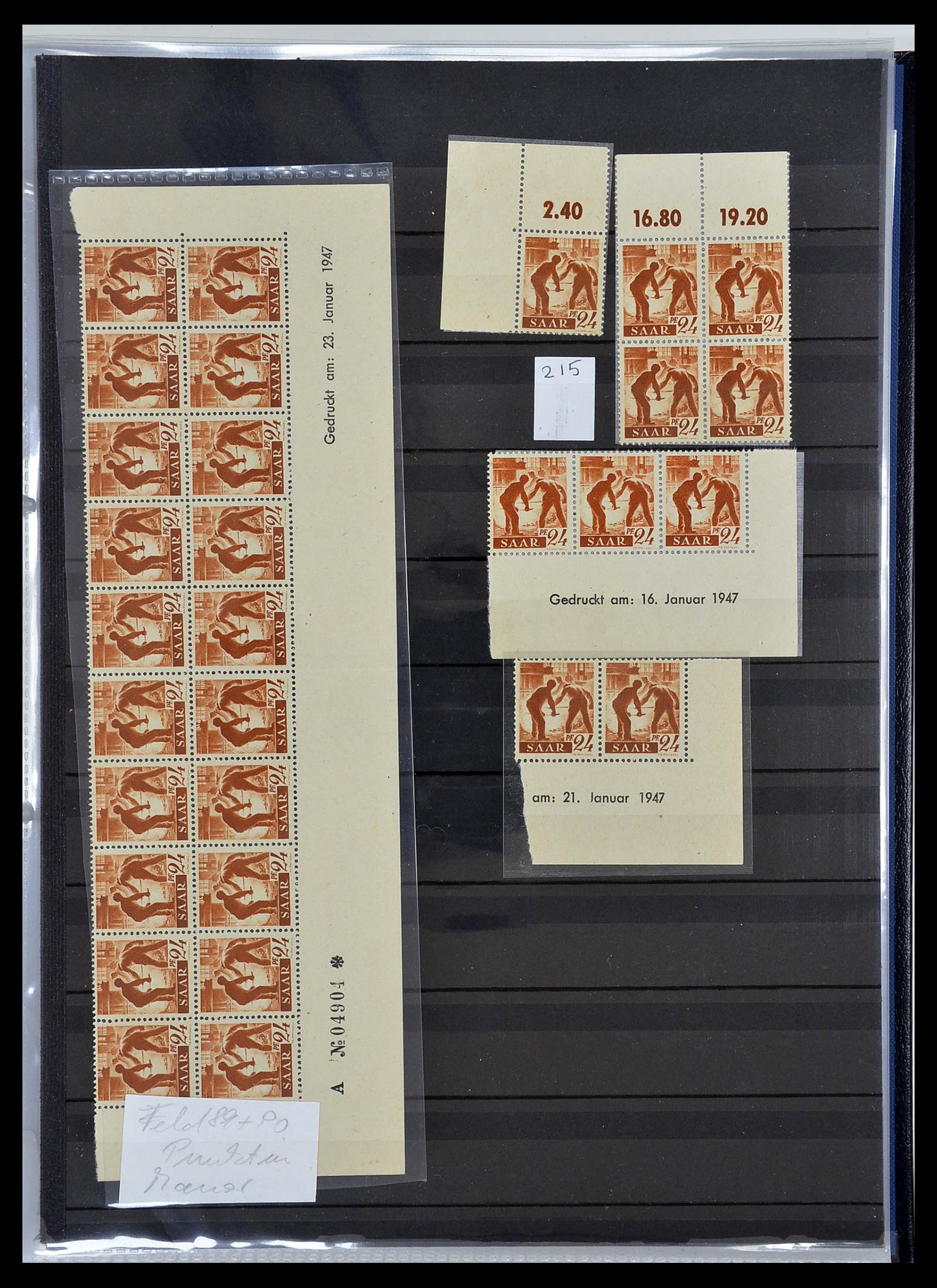 34435 013 - Postzegelverzameling 34435 Saar 1947-1959.