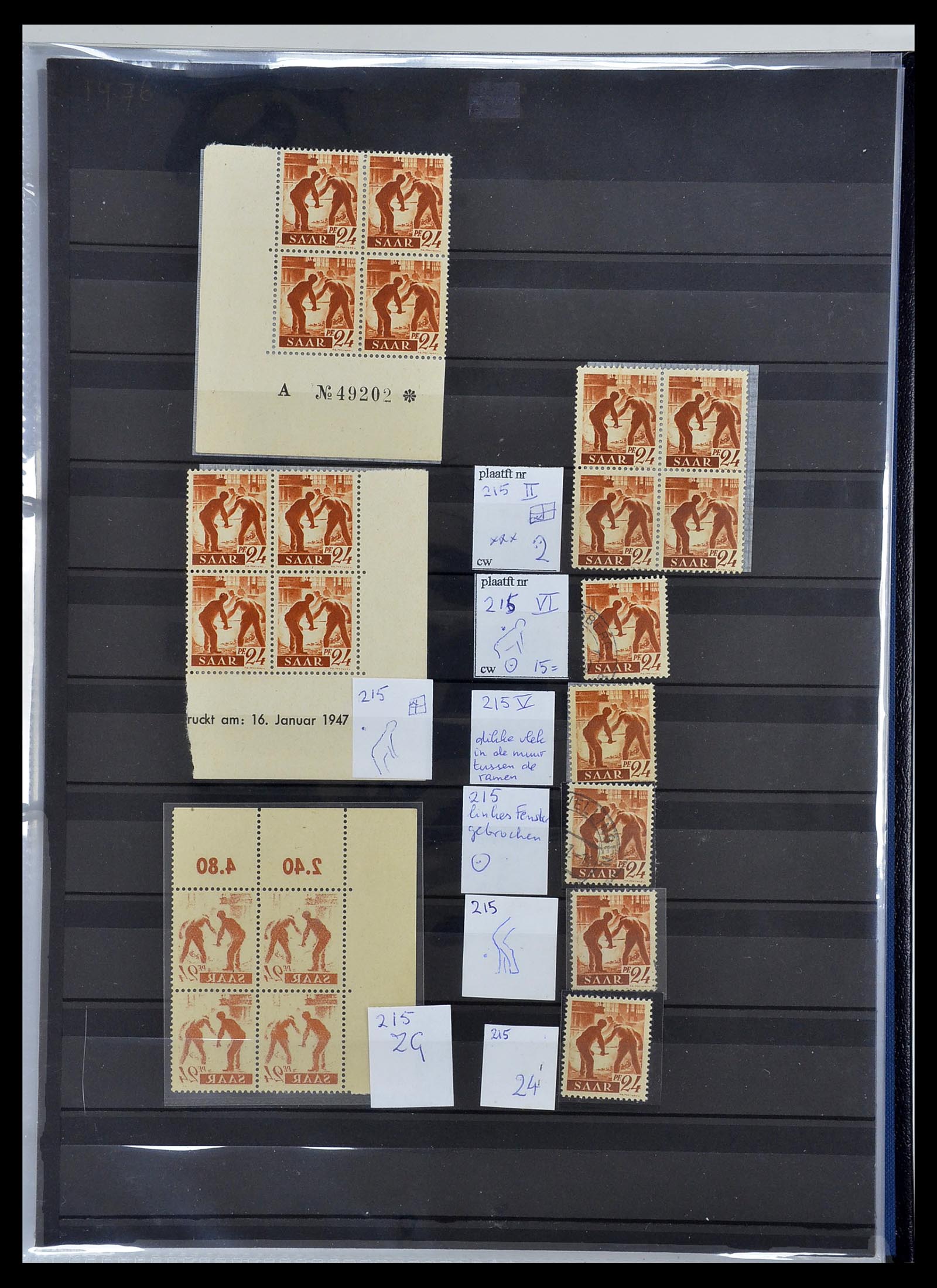 34435 014 - Postzegelverzameling 34435 Saar 1947-1959.