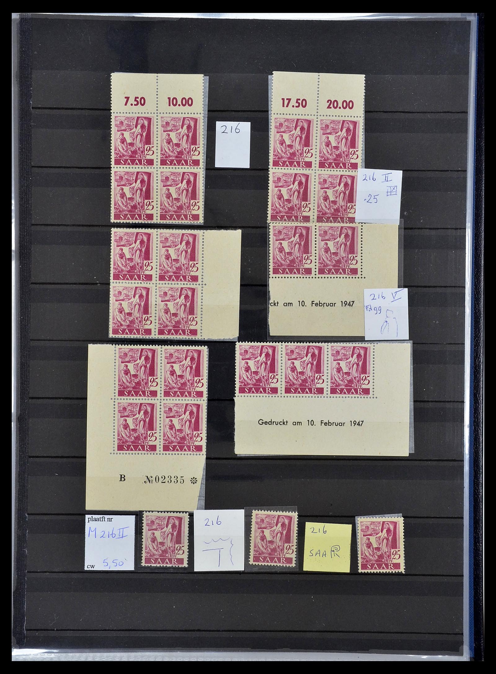 34435 015 - Postzegelverzameling 34435 Saar 1947-1959.