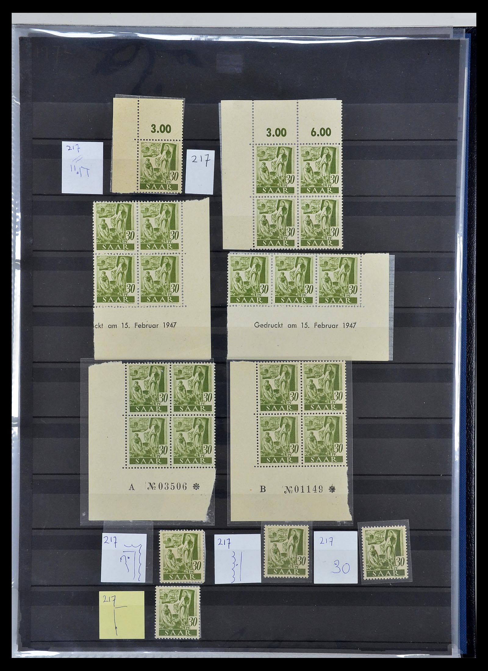 34435 016 - Postzegelverzameling 34435 Saar 1947-1959.