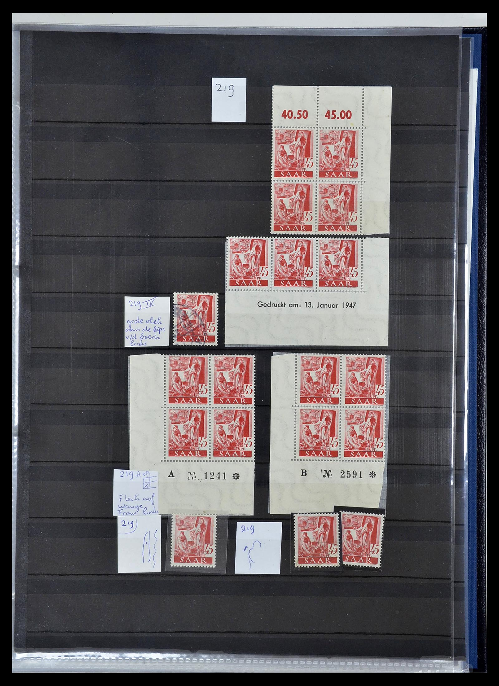 34435 019 - Postzegelverzameling 34435 Saar 1947-1959.